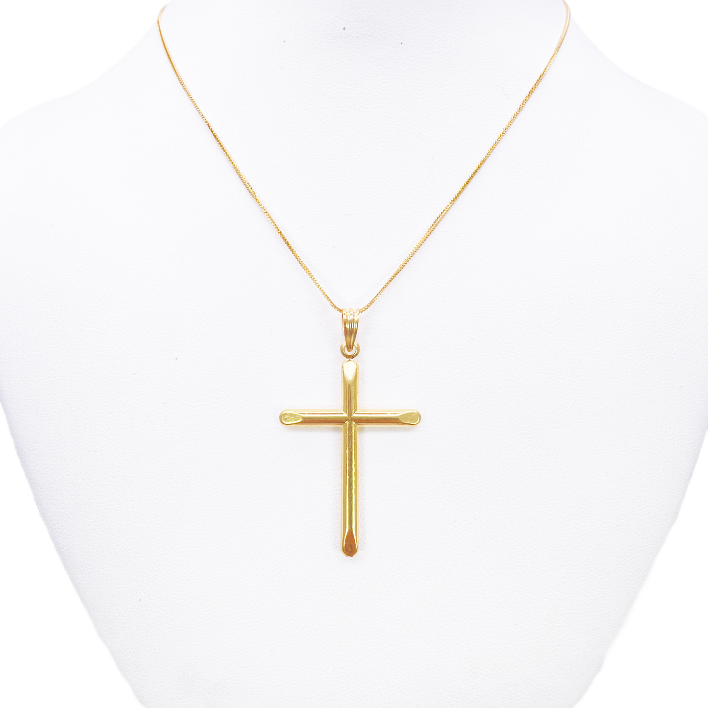 22ct Gold Cross Pendant High Polished 45x25.9mm 