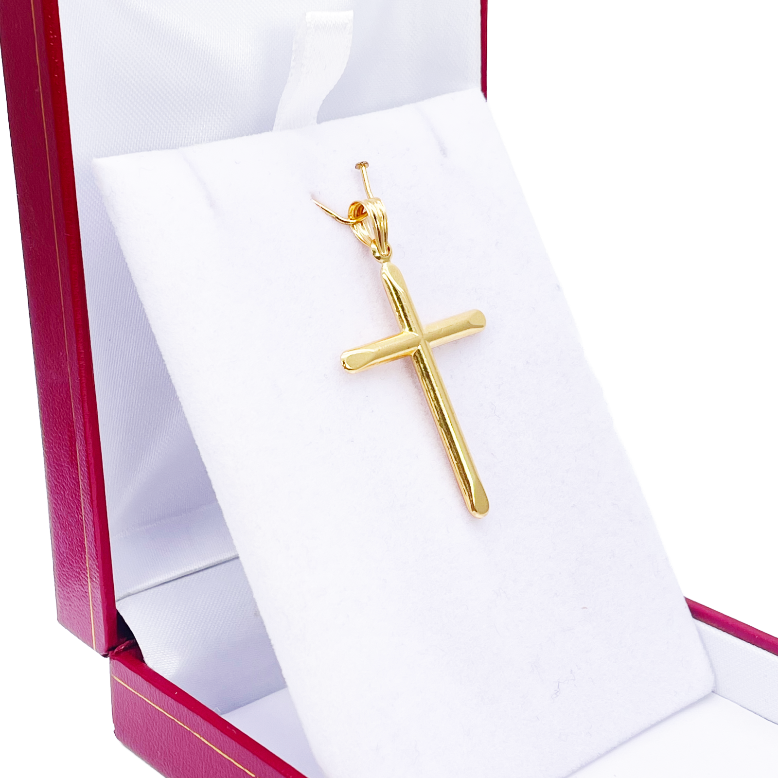 22ct Gold Cross Pendant High Polished 45x25.9mm 