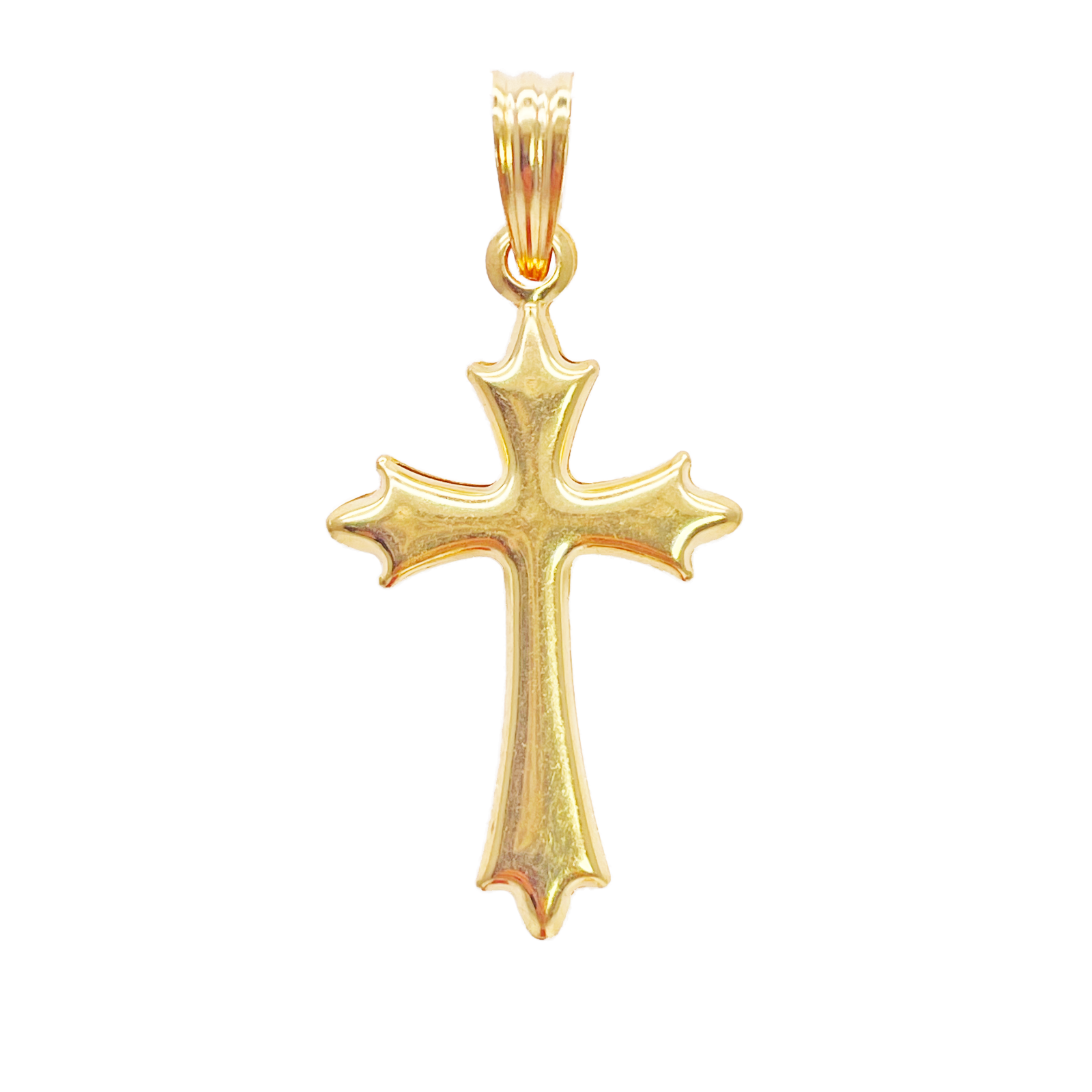 22ct Yellow Gold Lightweight Matt Cross Pendant 33mm Length 16mm Width 