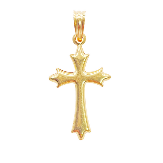 22ct Yellow Gold Lightweight Matt Cross Pendant 33mm Length 16mm Width 