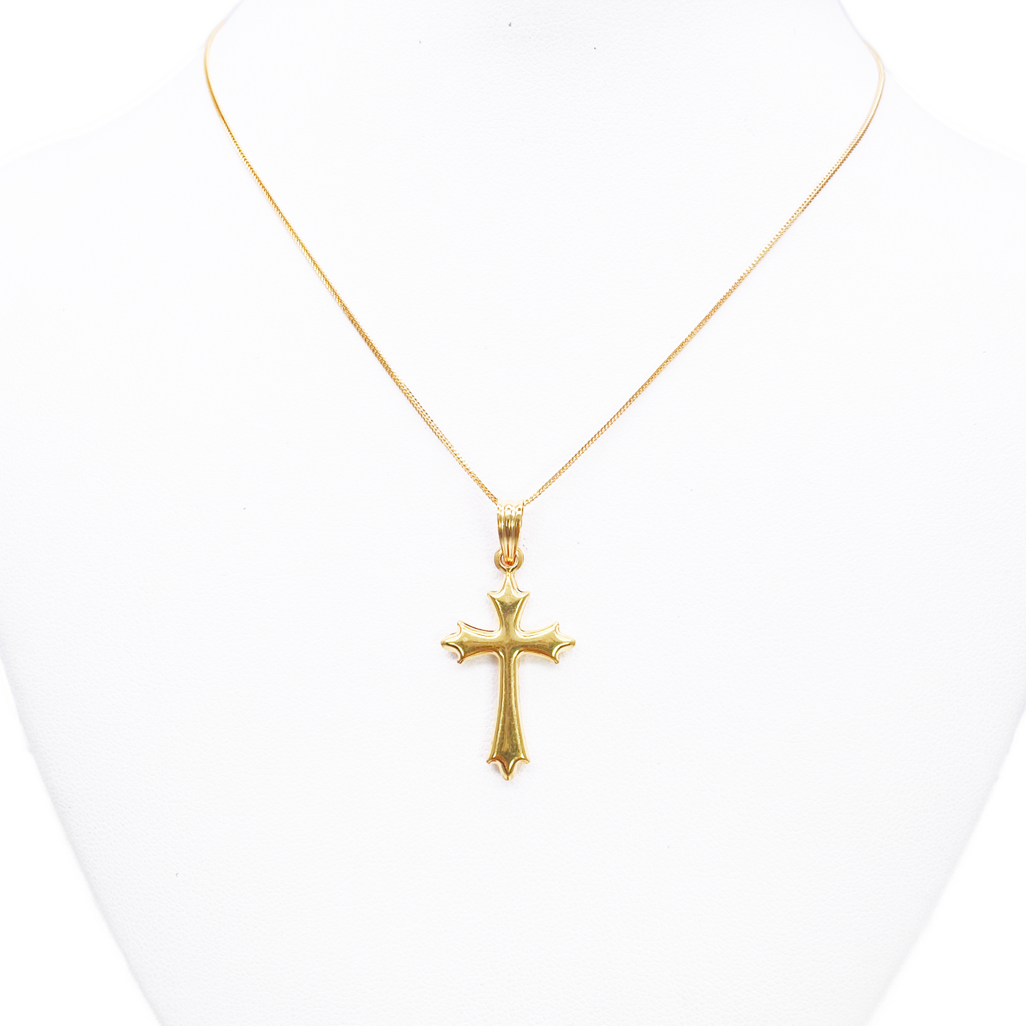 22ct Yellow Gold Lightweight Matt Cross Pendant 33mm Length 16mm Width 