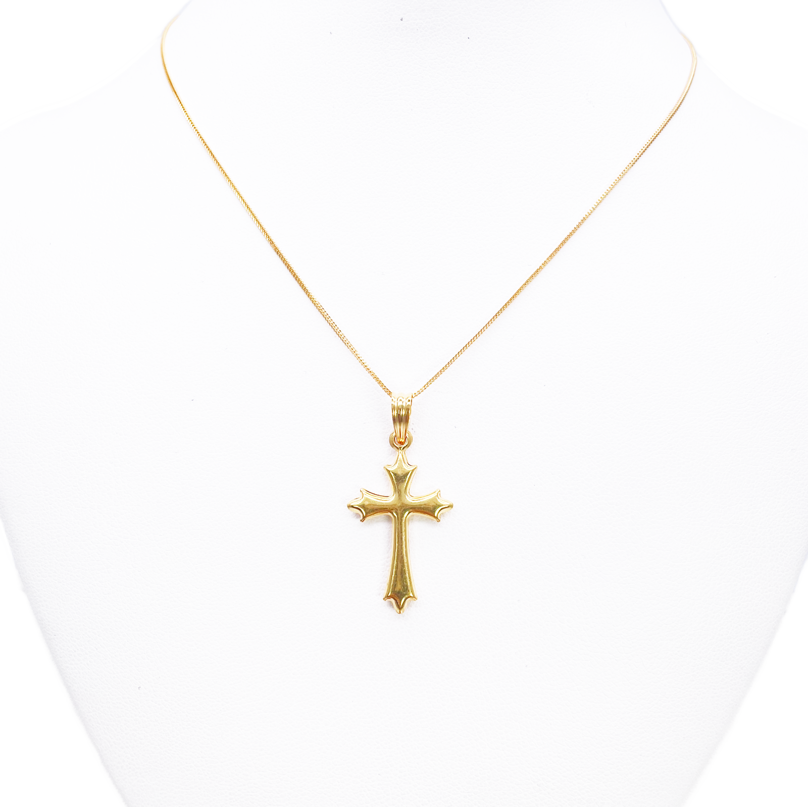 22ct Yellow Gold Lightweight Matt Cross Pendant 33mm Length 16mm Width 