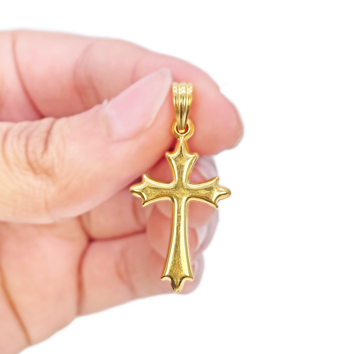 22ct Yellow Gold Lightweight Matt Cross Pendant 33mm Length 16mm Width 