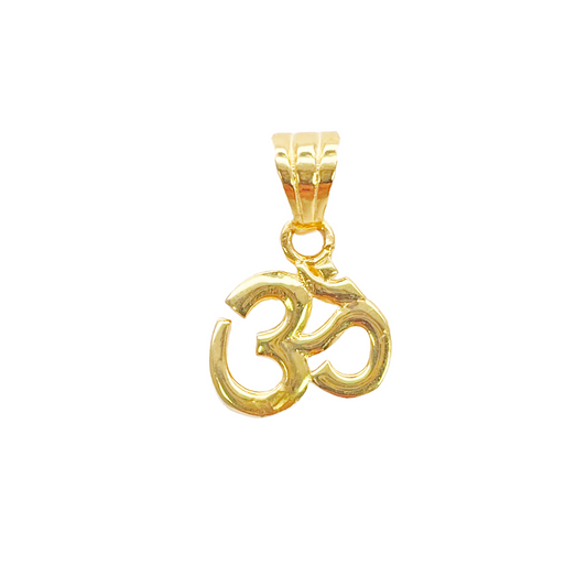 22ct Gold Classic Om Pendant High Polished Small 14x9.4mm 
