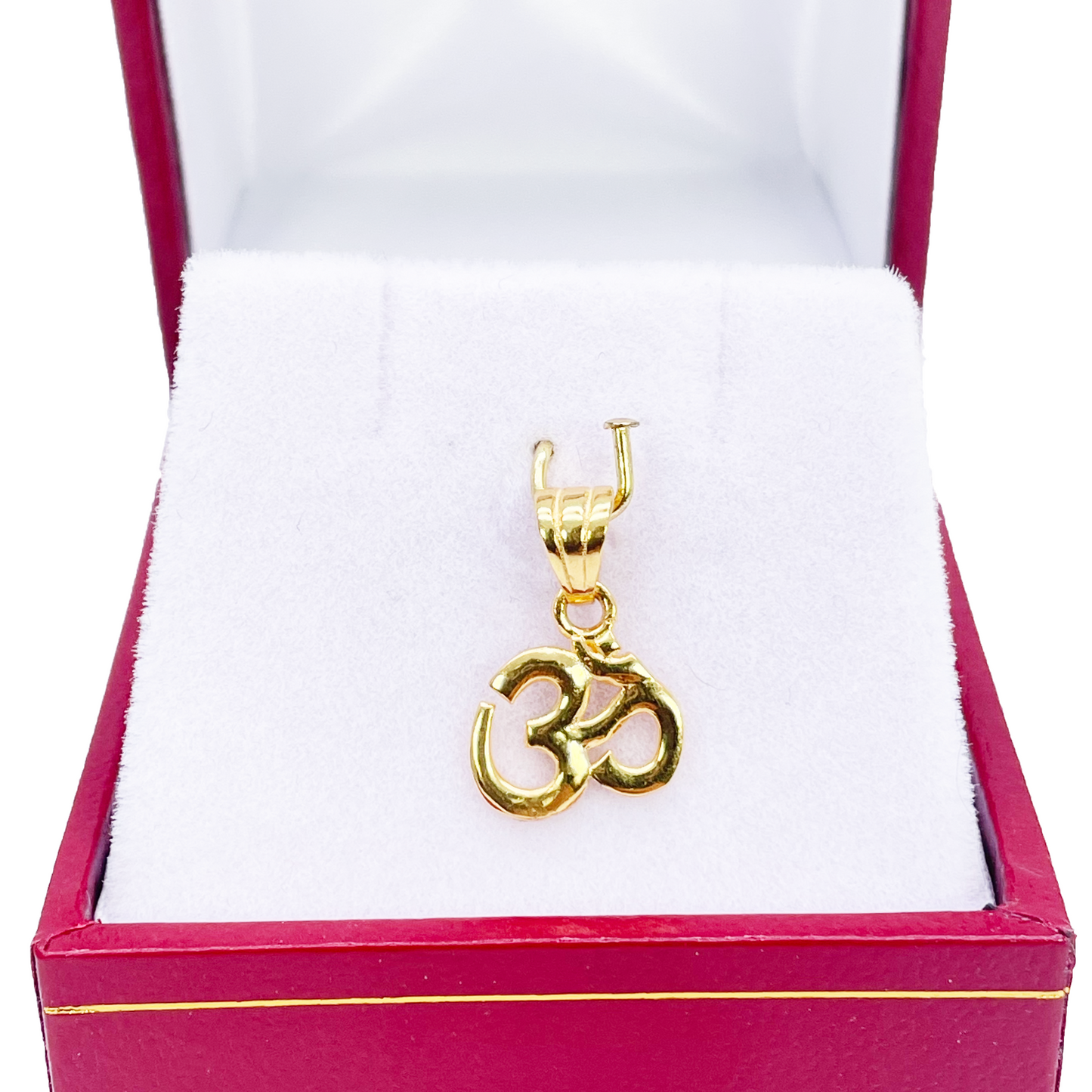22ct Gold Classic Om Pendant High Polished Small 14x9.4mm 