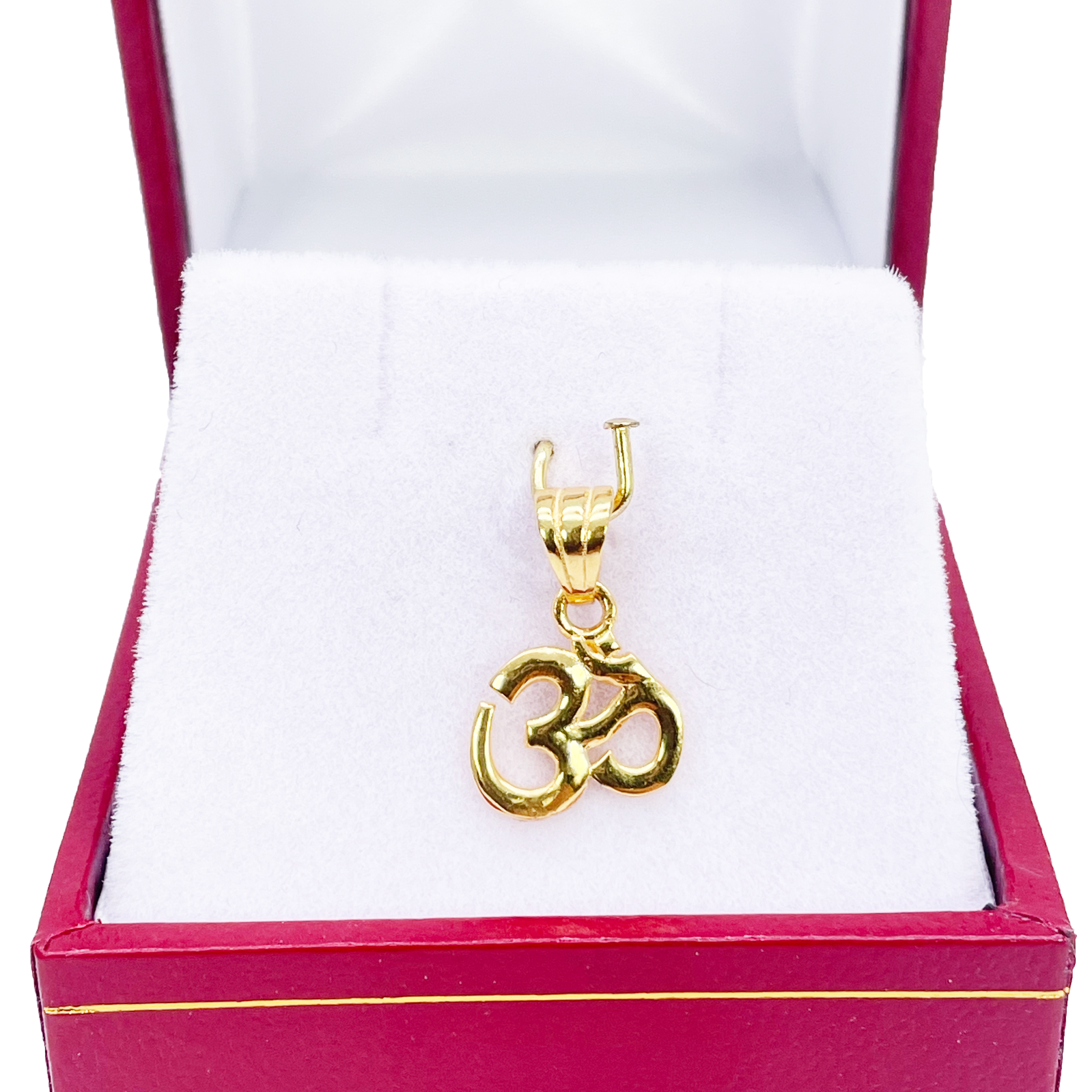 22ct Gold Classic Om Pendant High Polished Small 14x9.4mm 