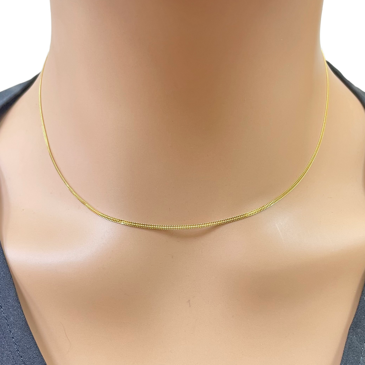 22ct Gold Herringbone Chain Lightweight Flat Necklace 16 Inches 1.3mm Width 