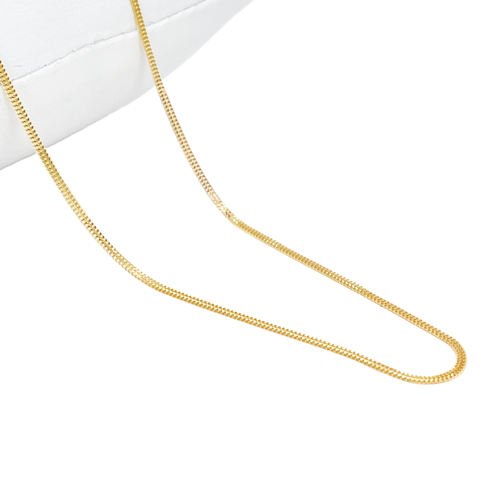 22ct Gold Herringbone Chain Lightweight Flat Necklace 16 Inches 1.3mm Width 