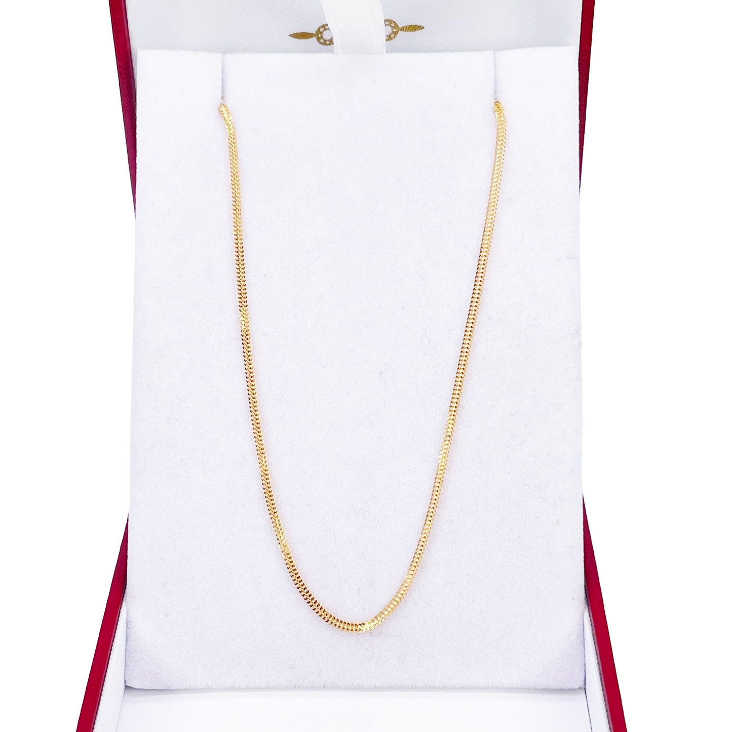 22ct Gold Herringbone Chain Lightweight Flat Necklace 18 Inches 1.3mm Width 