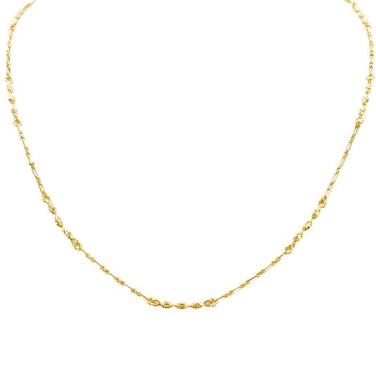 22ct Gold Beaded Necklace Diamond Cut High Polished Oval Beads Chain 18 Inches 