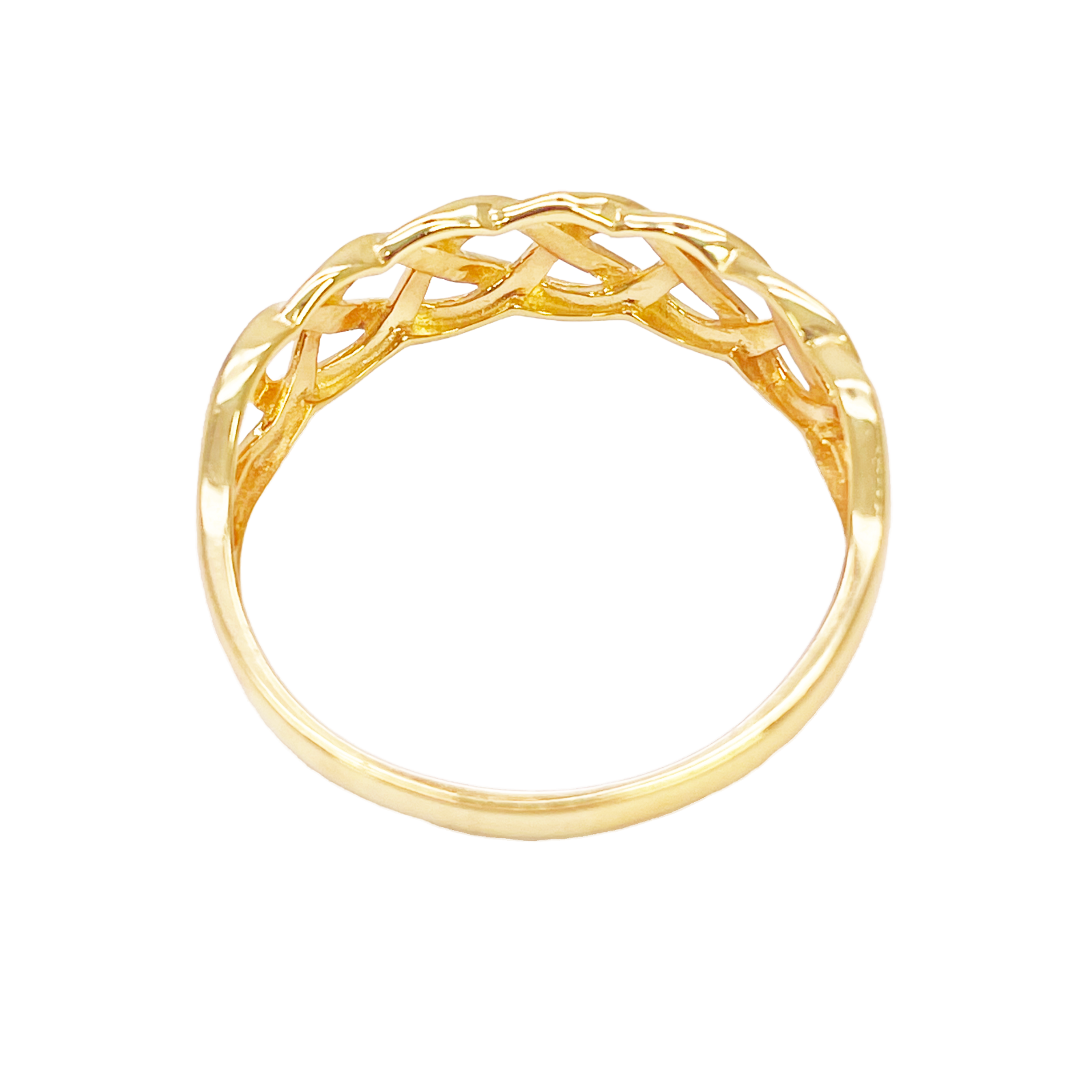 22ct Gold Celtic Knot Ring High Polished Loose Braided Design 6 mm Width Size N 
