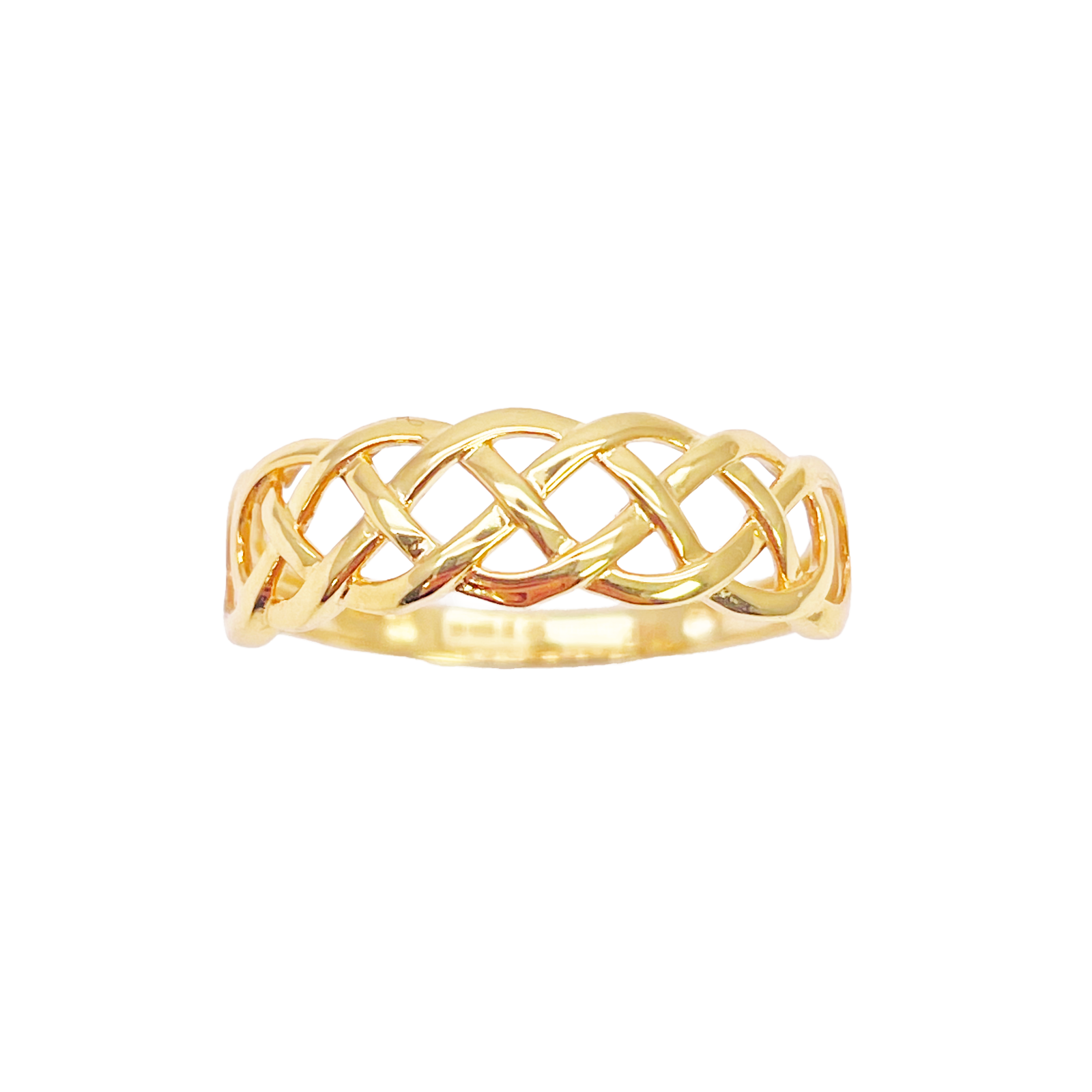22ct Gold Celtic Knot Ring High Polished Loose Braided Design 6 mm Width Size N 