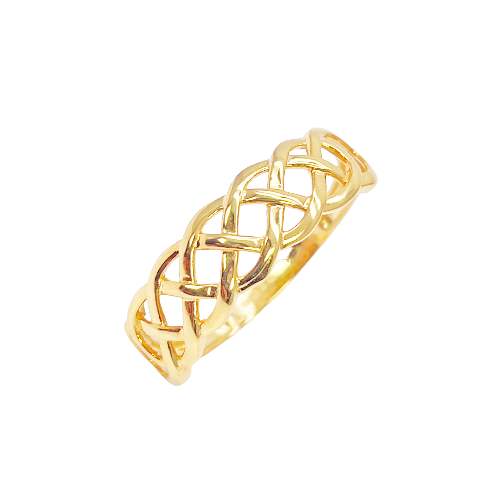 22ct Gold Celtic Knot Ring High Polished Loose Braided Design 6 mm Width Size N 
