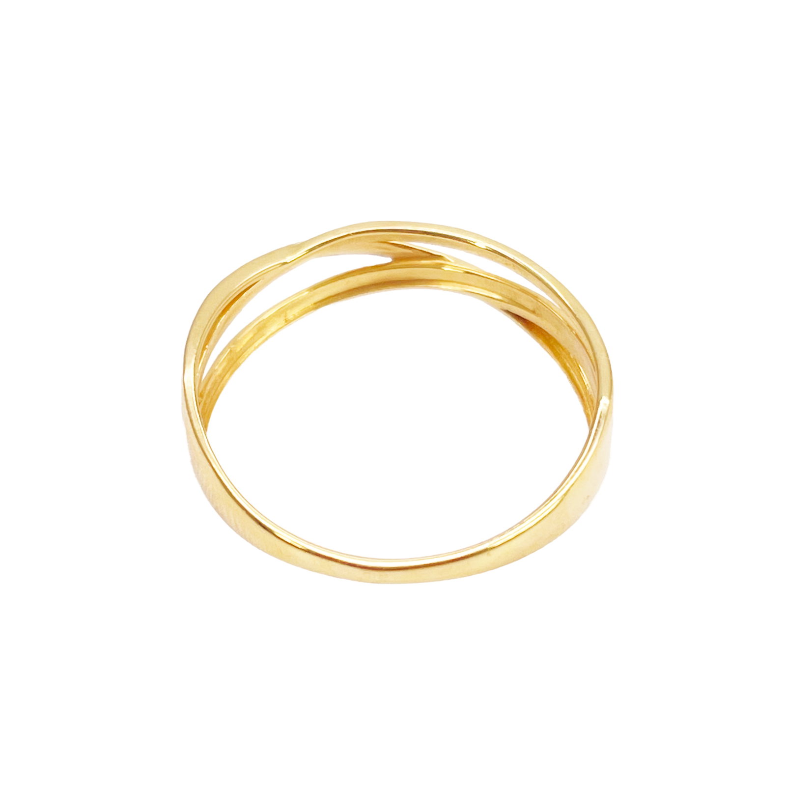 22ct Gold Crossover Ring High Polished 4.4 mm Width Size M  Diamond Bracelets