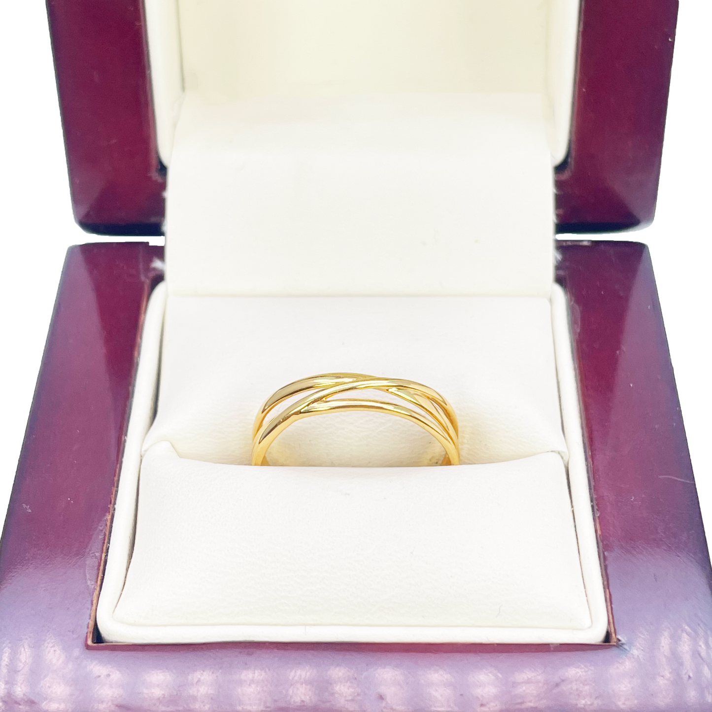 22ct Gold Crossover Ring High Polished 4.4 mm Width Size M  Diamond Bracelets