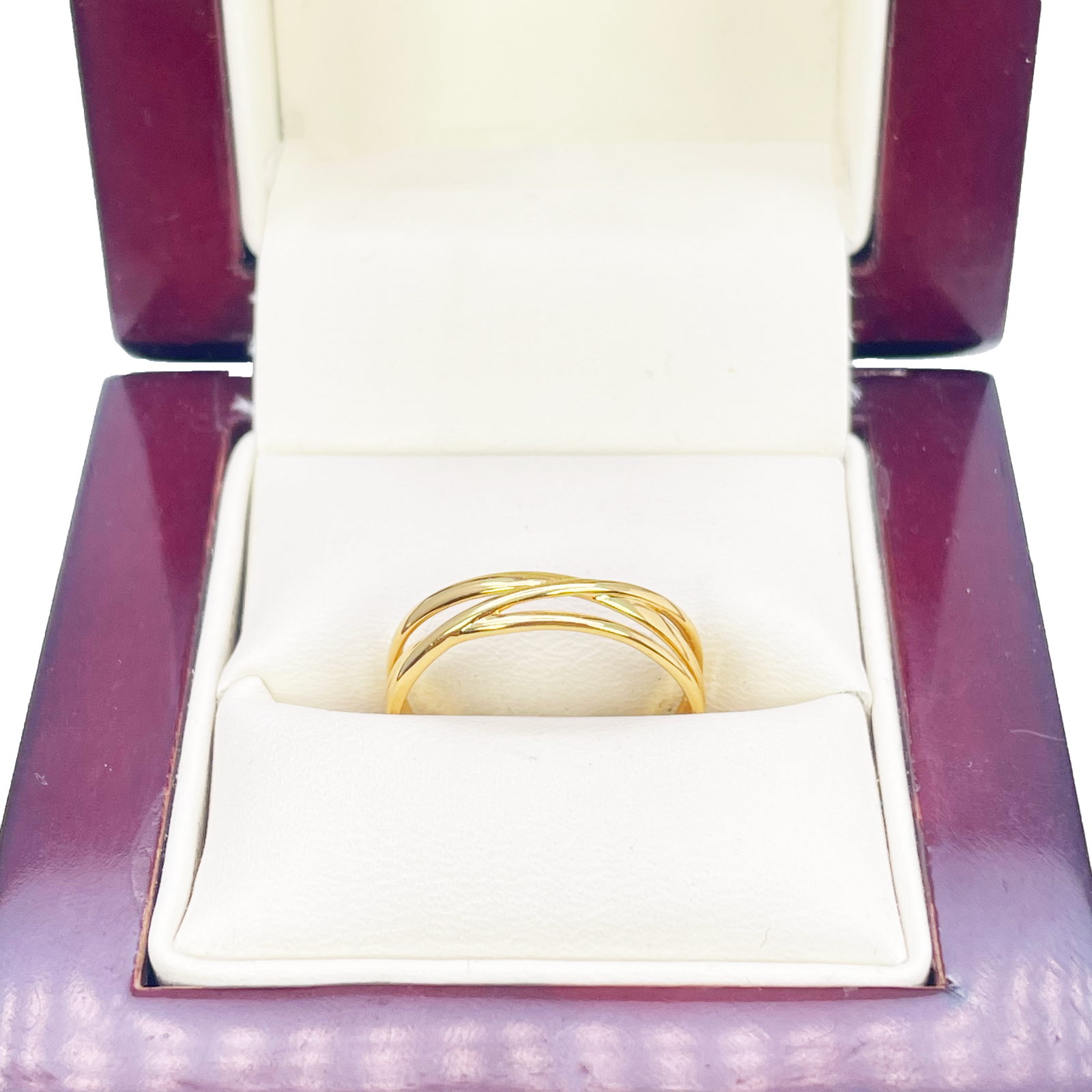 22ct Gold Crossover Ring High Polished 4.4 mm Width Size M  Diamond Bracelets