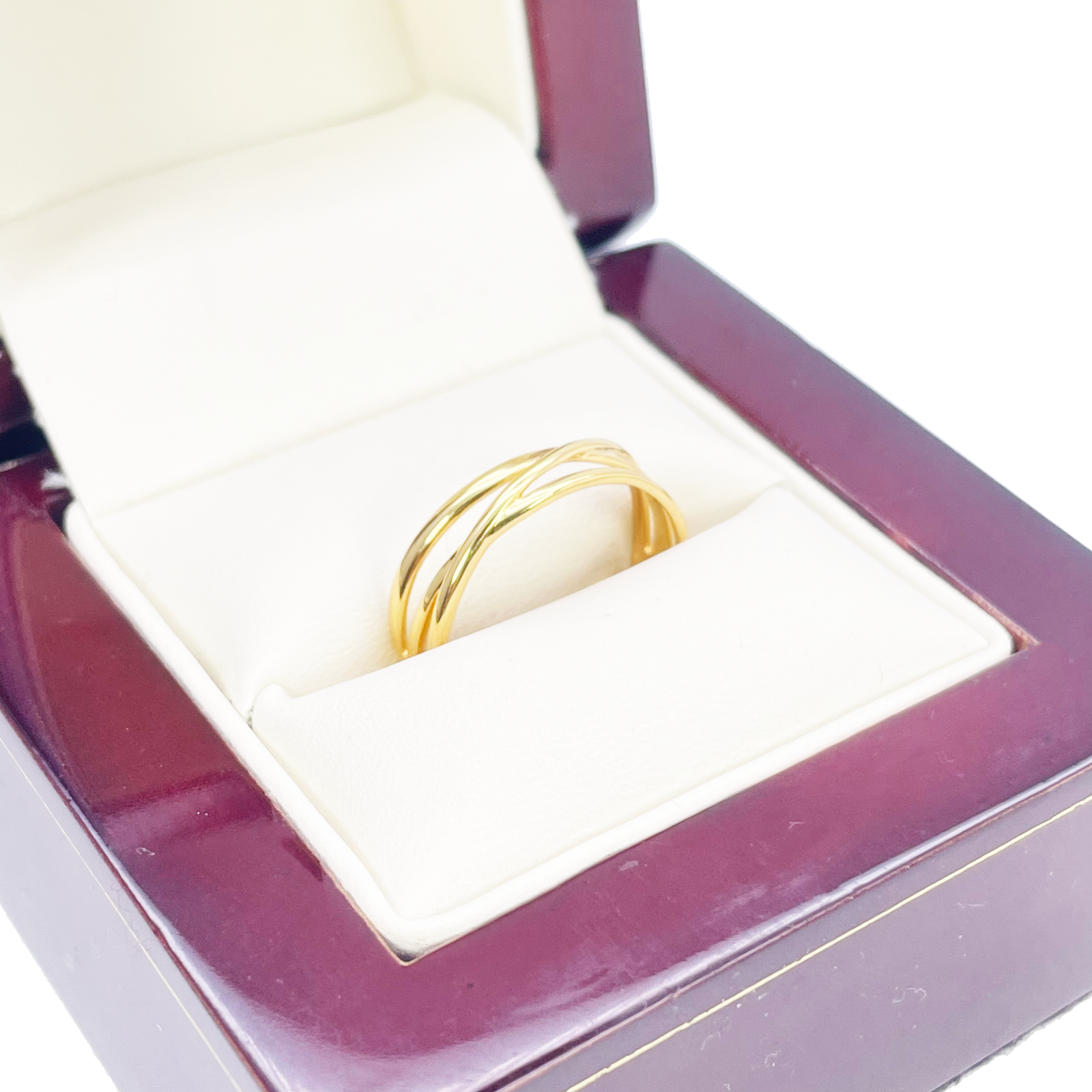 22ct Gold Crossover Ring High Polished 4.4 mm Width Size M  Diamond Bracelets