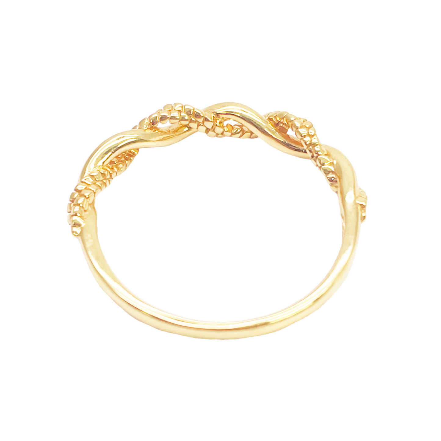 22ct Gold Twisted Ring Braided Crossover High Polished 3 mm Width Size L 