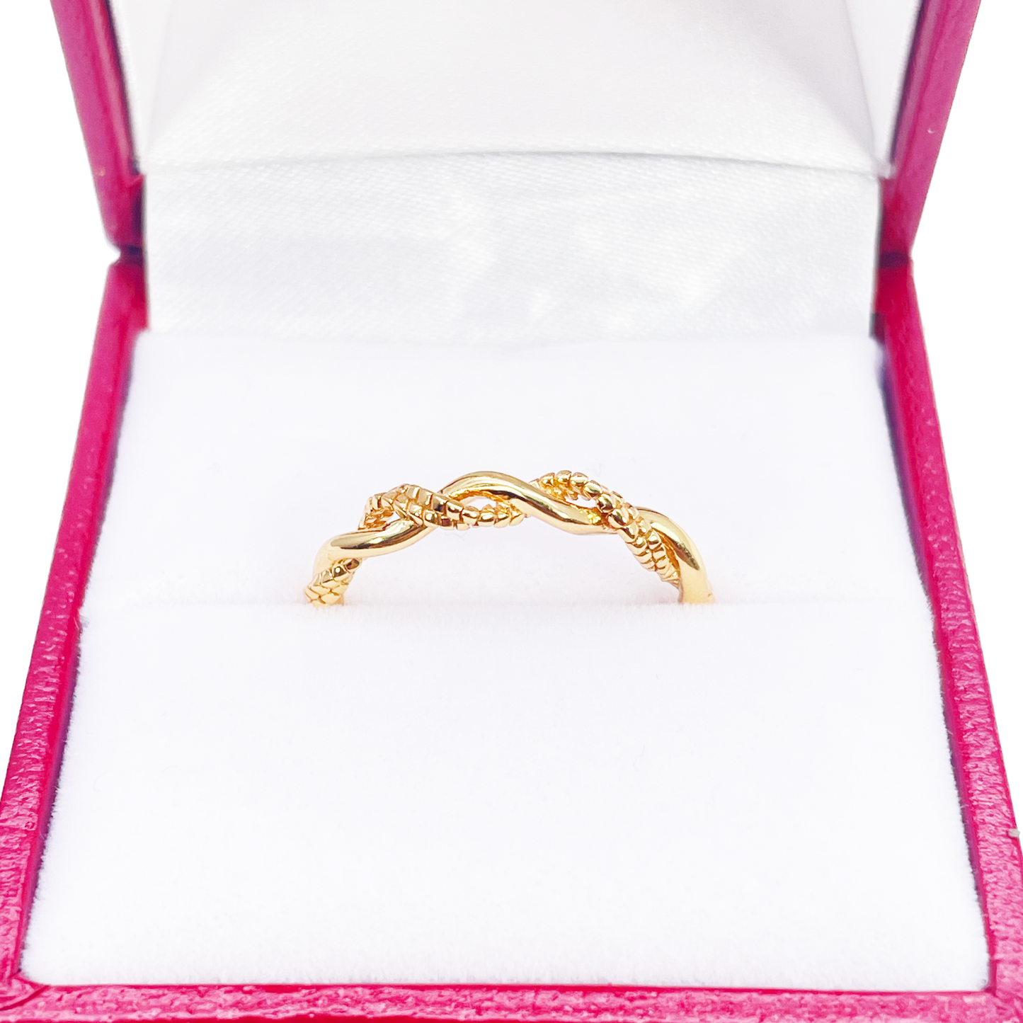 22ct Gold Twisted Ring Braided Crossover High Polished 3 mm Width Size L 