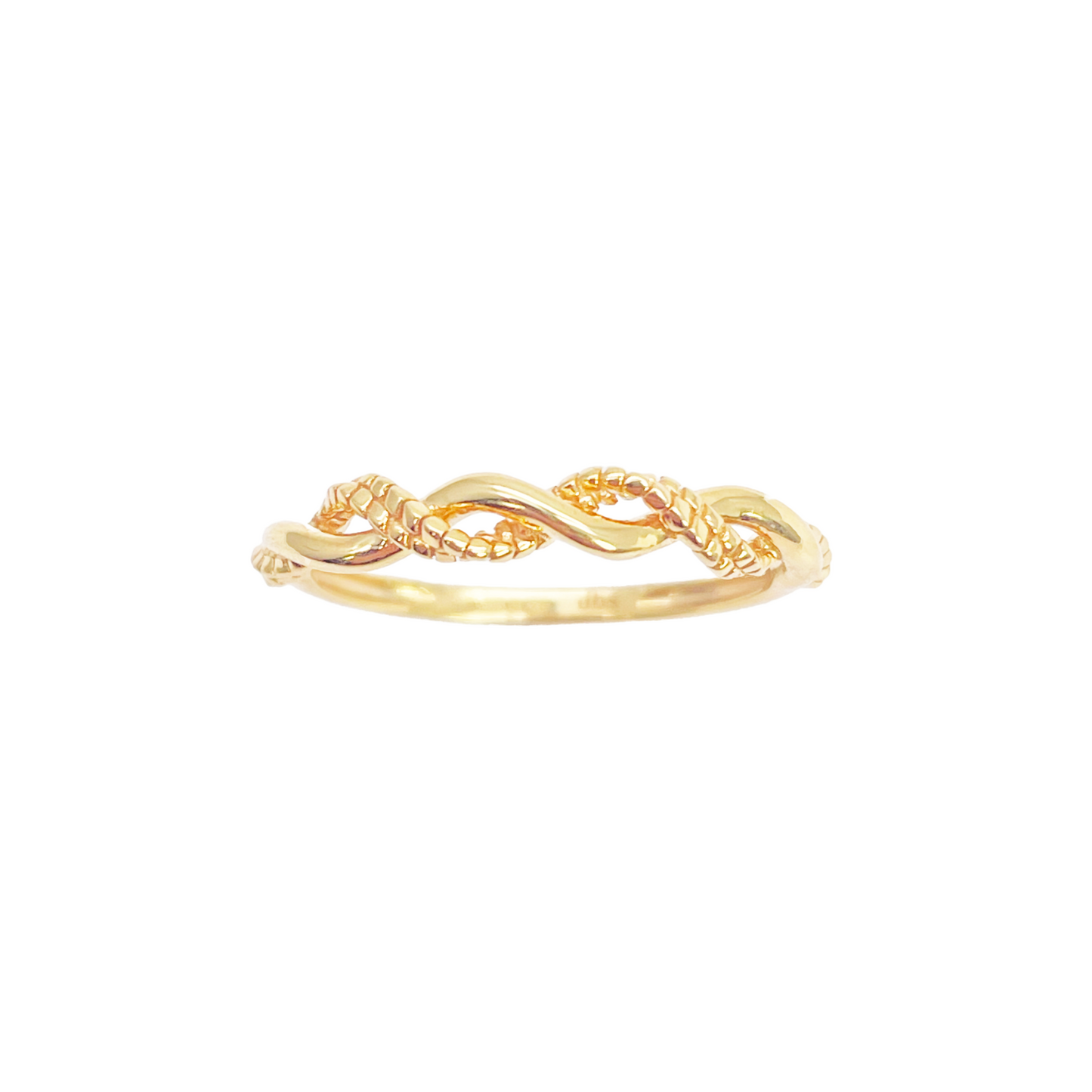 22ct Gold Twisted Ring Braided Crossover High Polished 3 mm Width Size L 