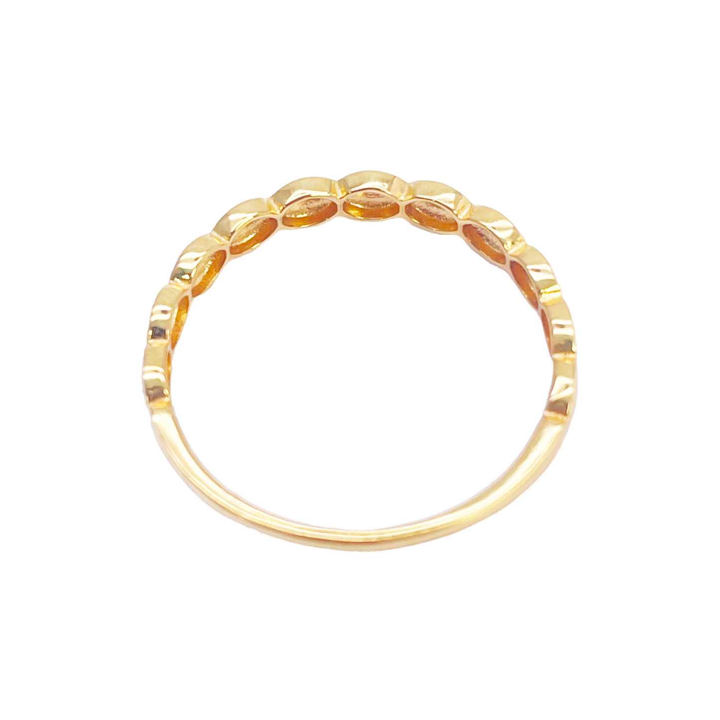 22ct Gold Pebble Dot Ring High Polished 2.7 mm Width Size M 