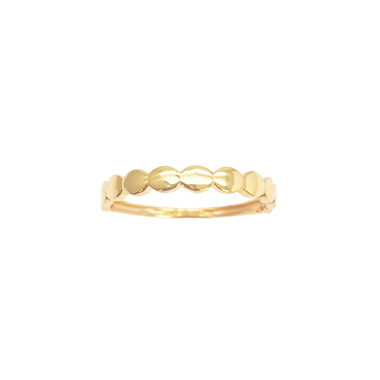 22ct Gold Pebble Dot Ring High Polished 2.7 mm Width Size M 