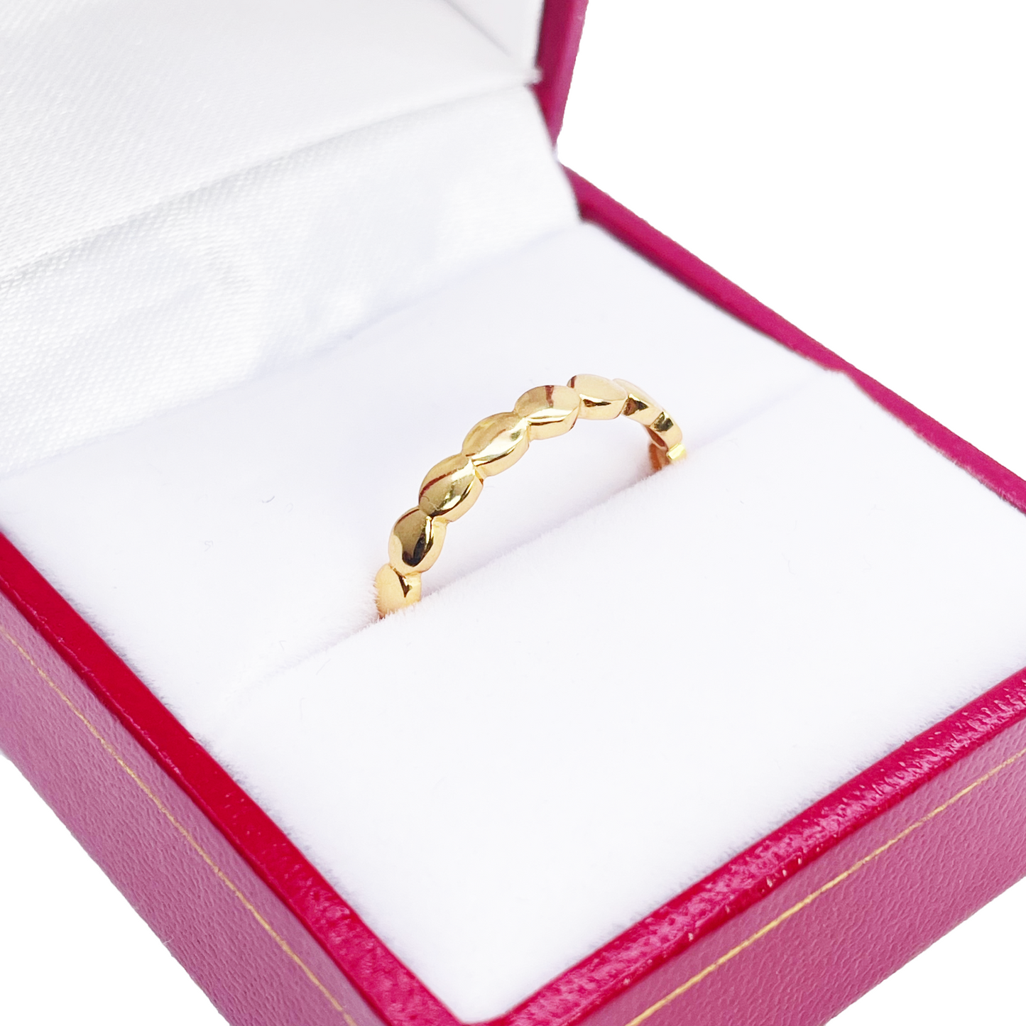 22ct Gold Pebble Dot Ring High Polished 2.7 mm Width Size M 