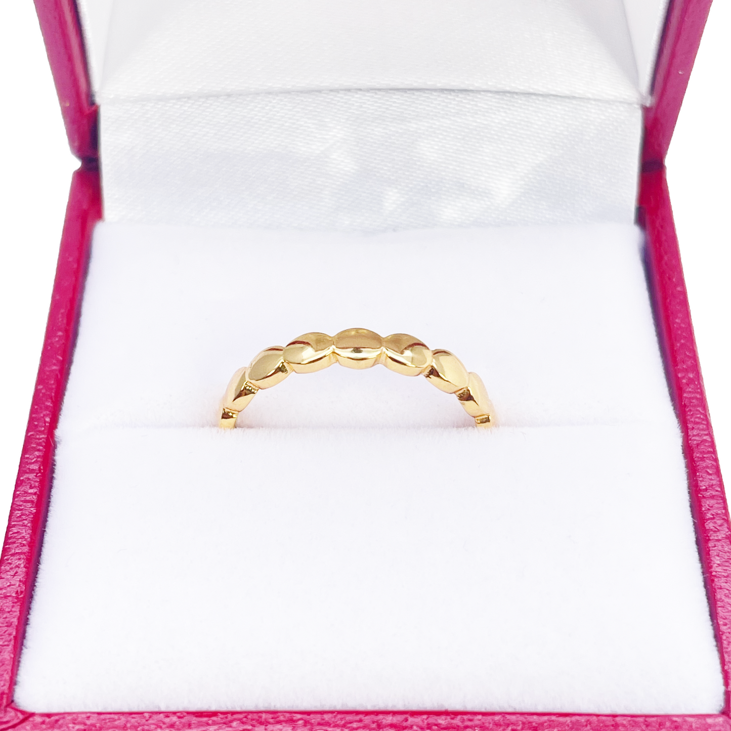 22ct Gold Pebble Dot Ring High Polished 2.7 mm Width Size M 