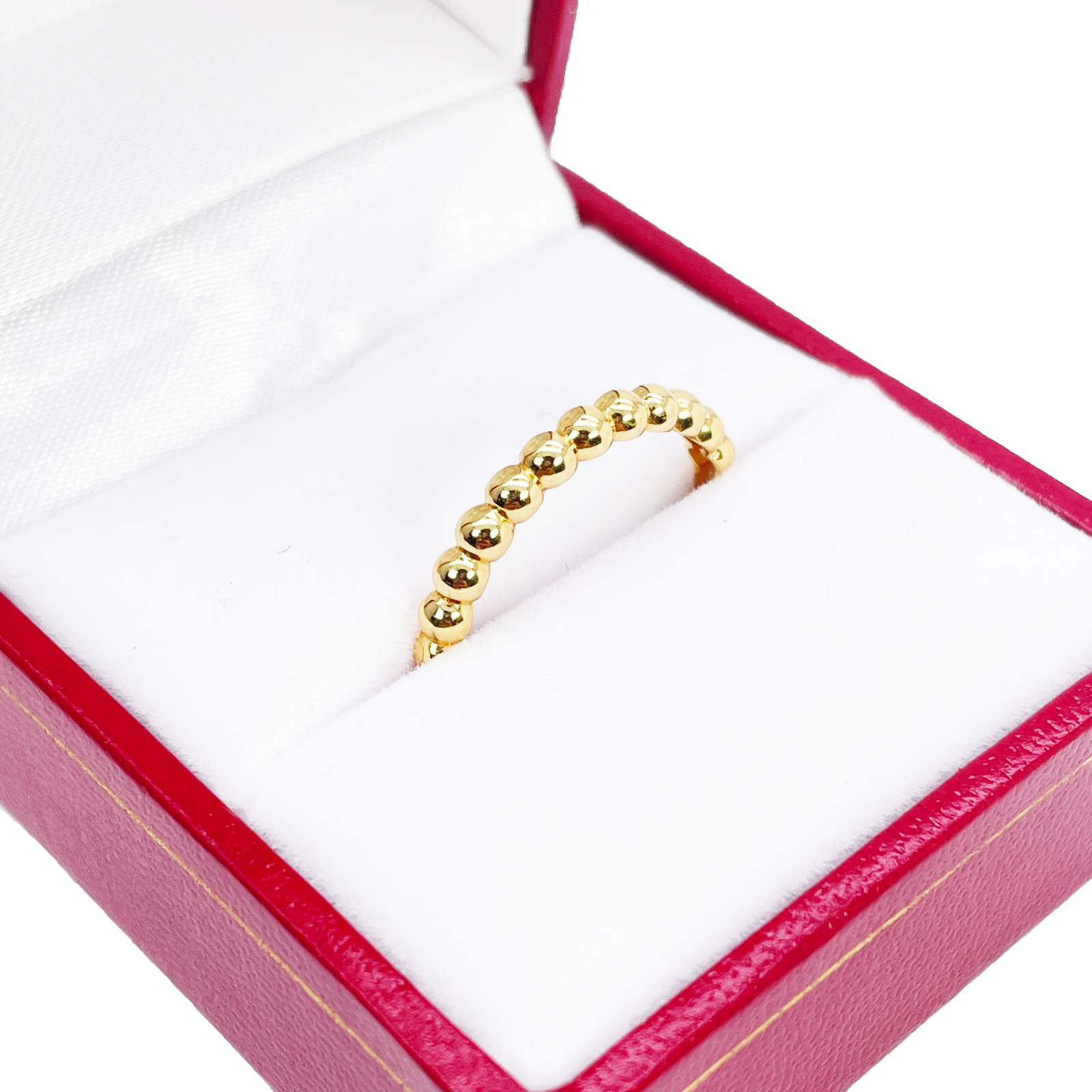 22ct Gold Beaded Ring High Polished 2.7 mm Width Size M 