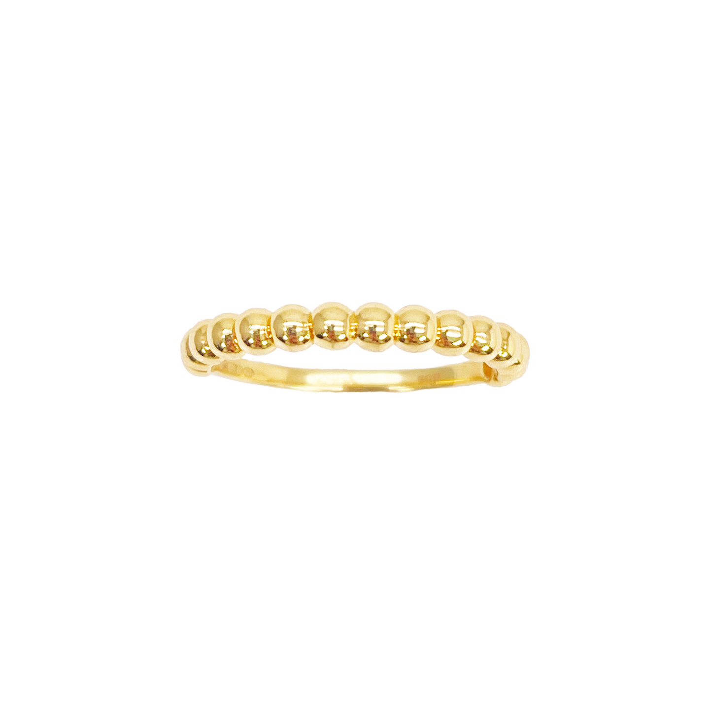22ct Gold Beaded Ring High Polished 2.7 mm Width Size M 