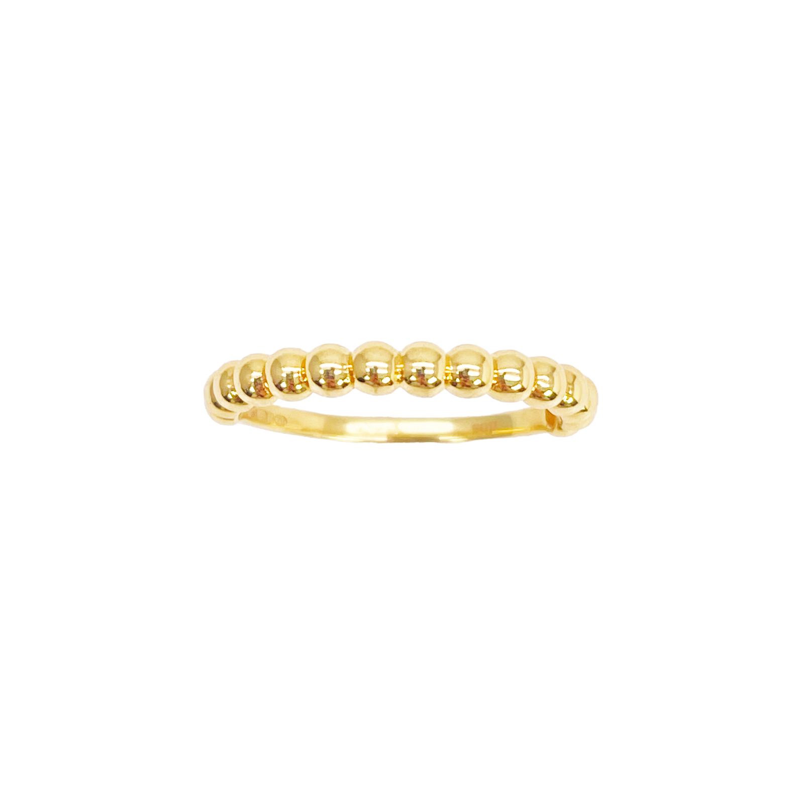 22ct Gold Beaded Ring High Polished 2.7 mm Width Size M 