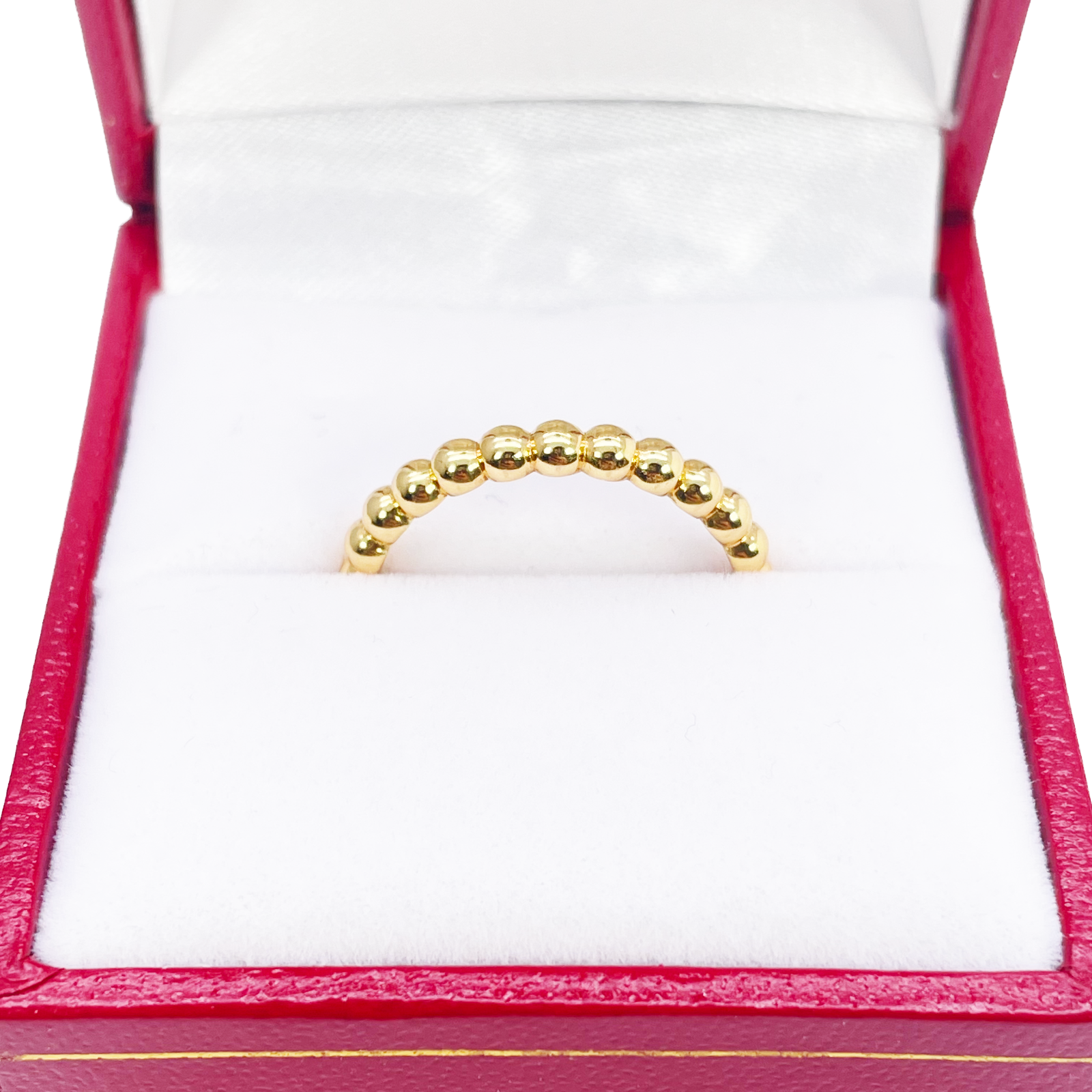 22ct Gold Beaded Ring High Polished 2.7 mm Width Size M 