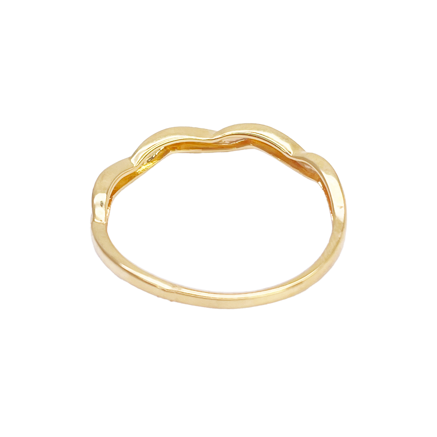 22ct Gold Twisted Wave Minimalist Ring High Polished 2.5 mm Width Size M 