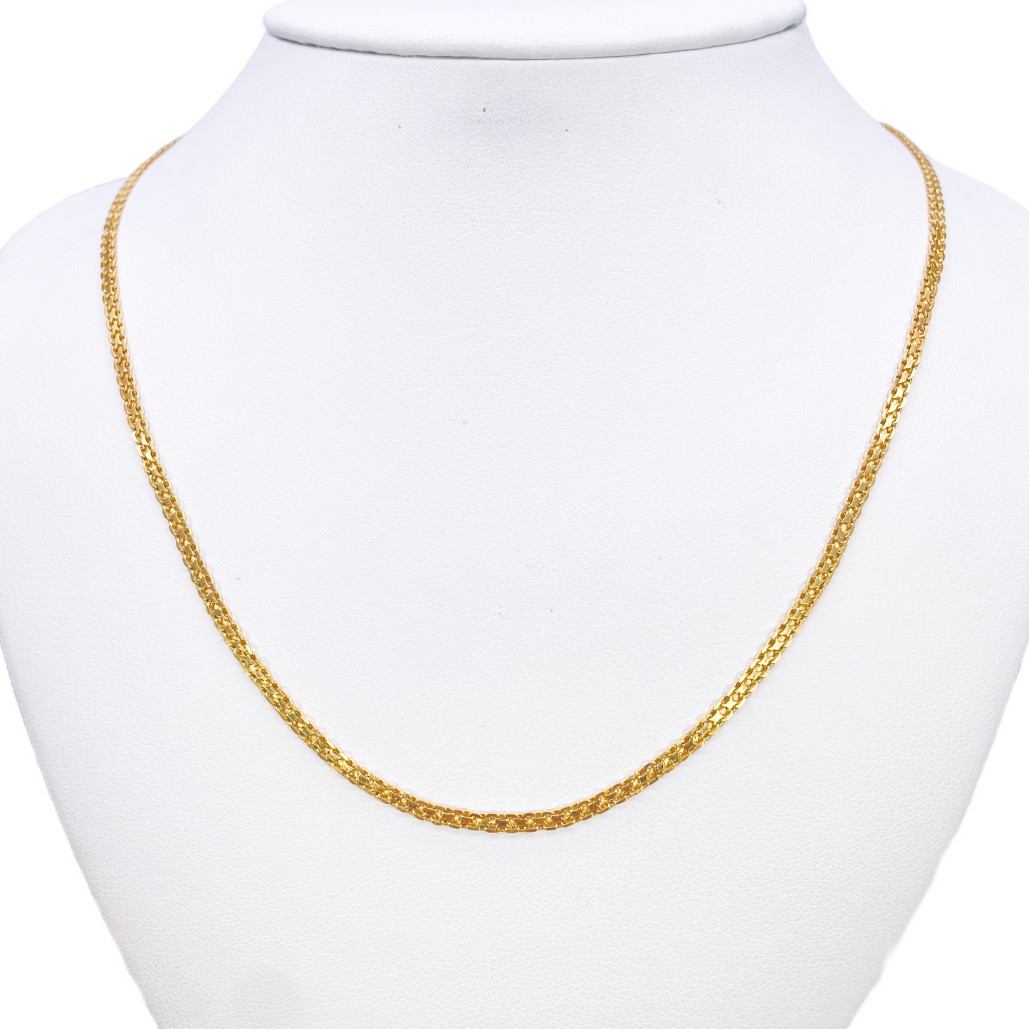 22ct Yellow Gold Flat Link Chain Necklace 19 Inches 2.4mm Width