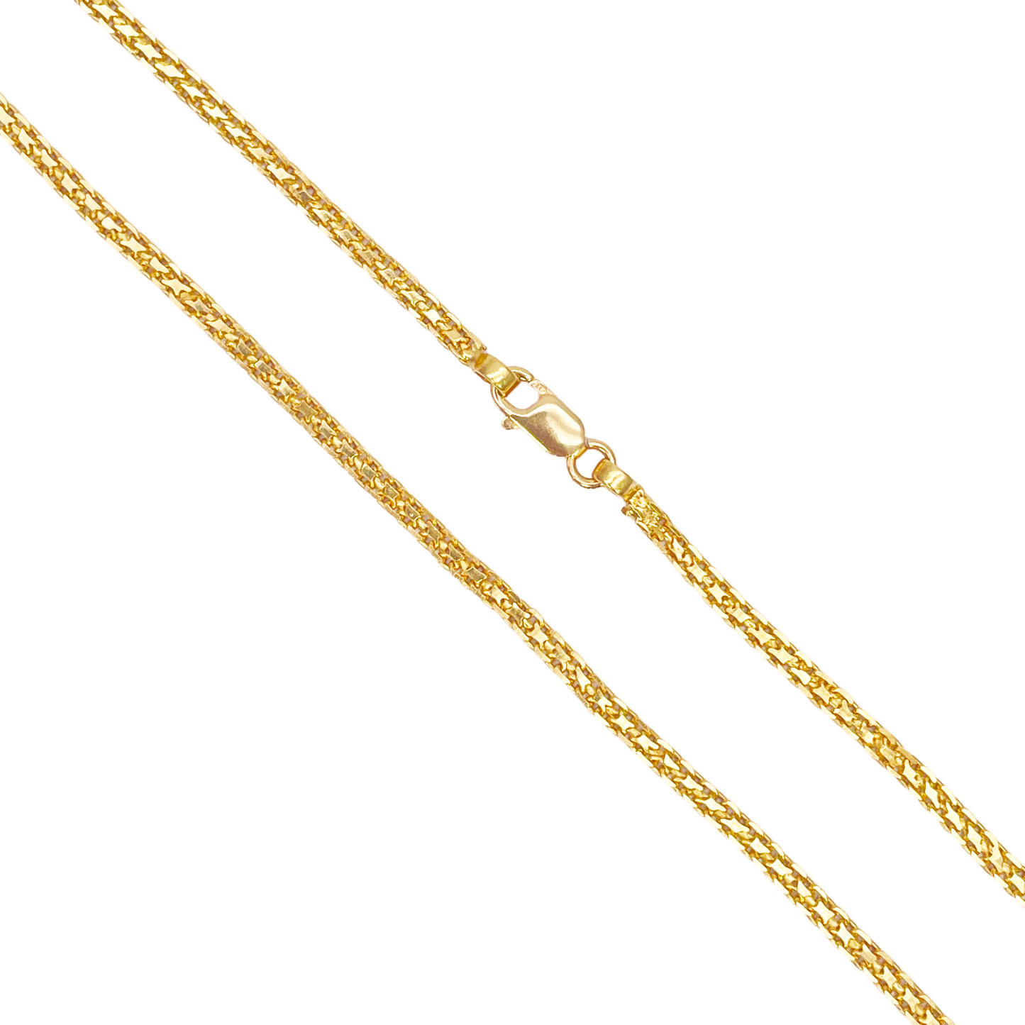 22ct Yellow Gold Flat Link Chain Necklace 19 Inches 2.4mm Width