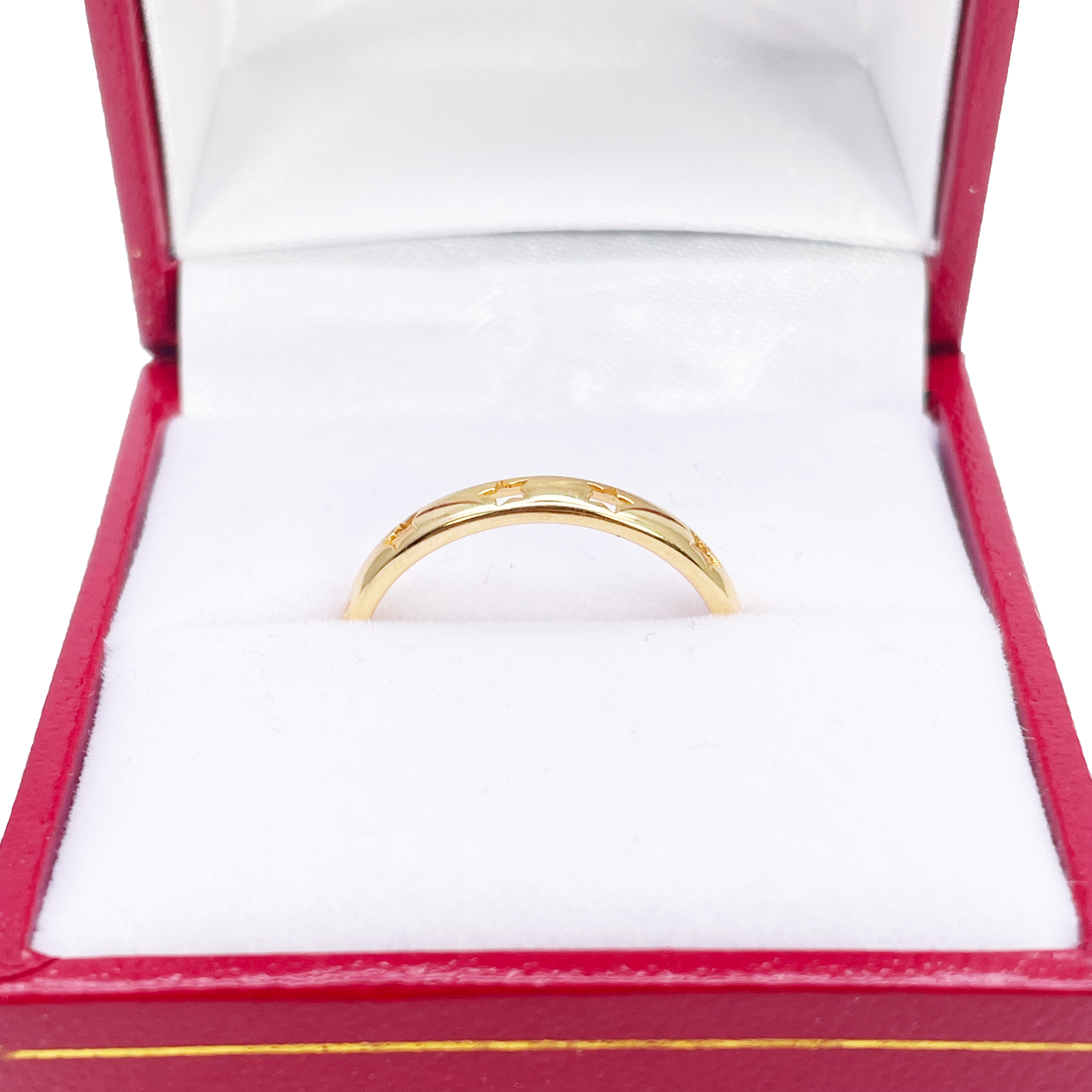 22ct Gold Star Cutout Ring High Polished 2.7 mm Width Size N 