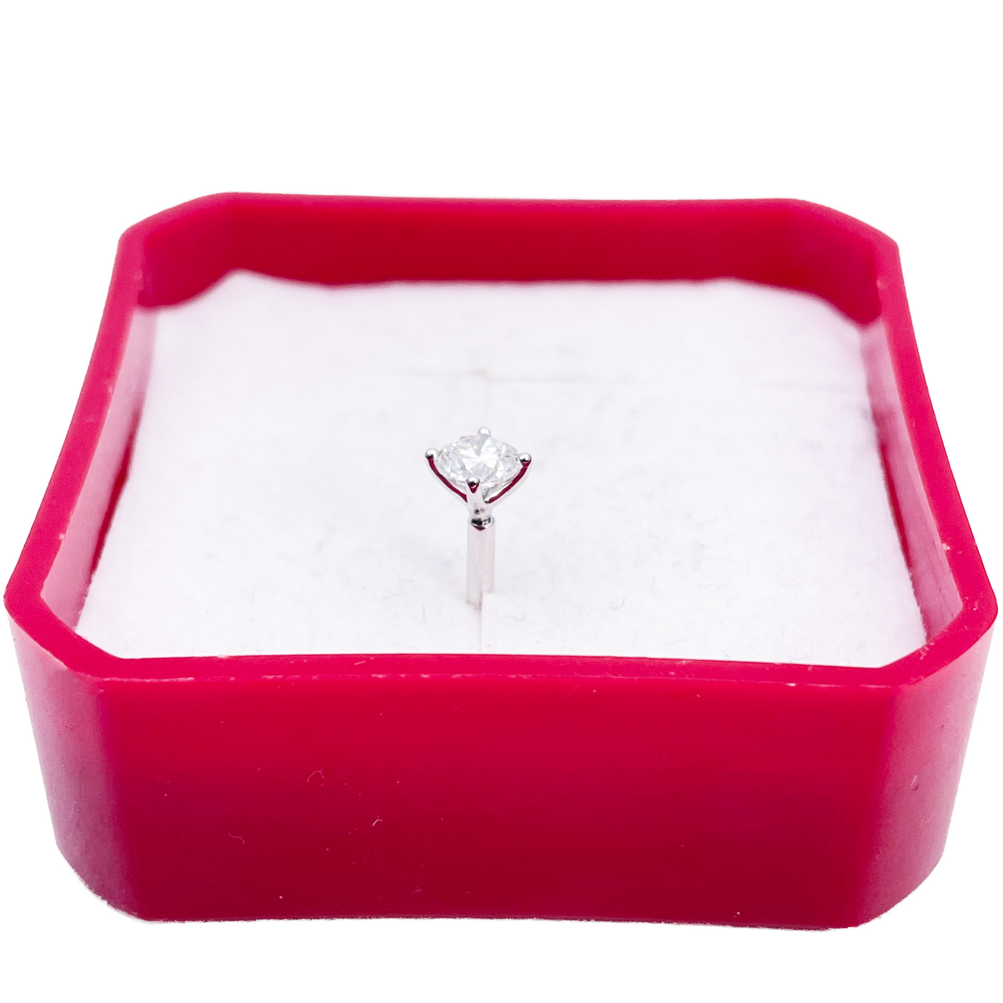 18ct Gold Natural Round Diamond Nose Stud Pin 0.20ct 4 Claw Certified 3.7mm Wide 