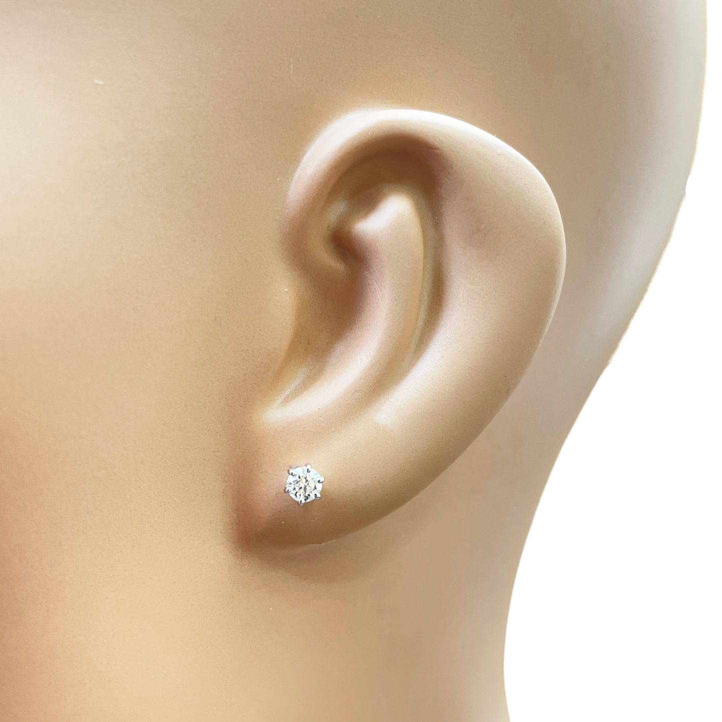 14ct Gold Natural Round Diamond Stud Earrings 0.40ct 6 Claw 4mm Wide 