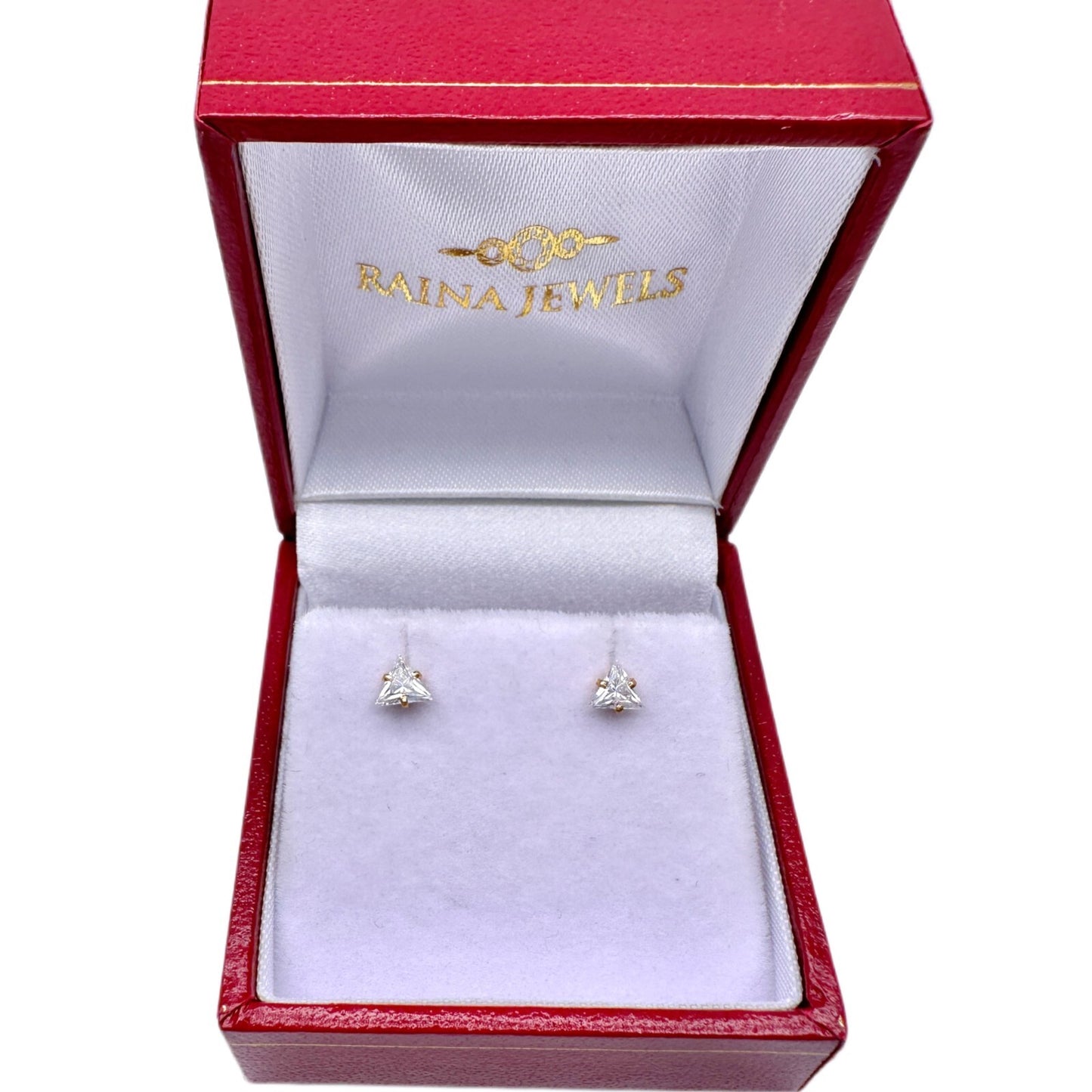 22ct Yellow Gold & Cubic Zirconia Children's Stud Earrings 3.5/3.0/4.0/4.5MM - Raina Jewels