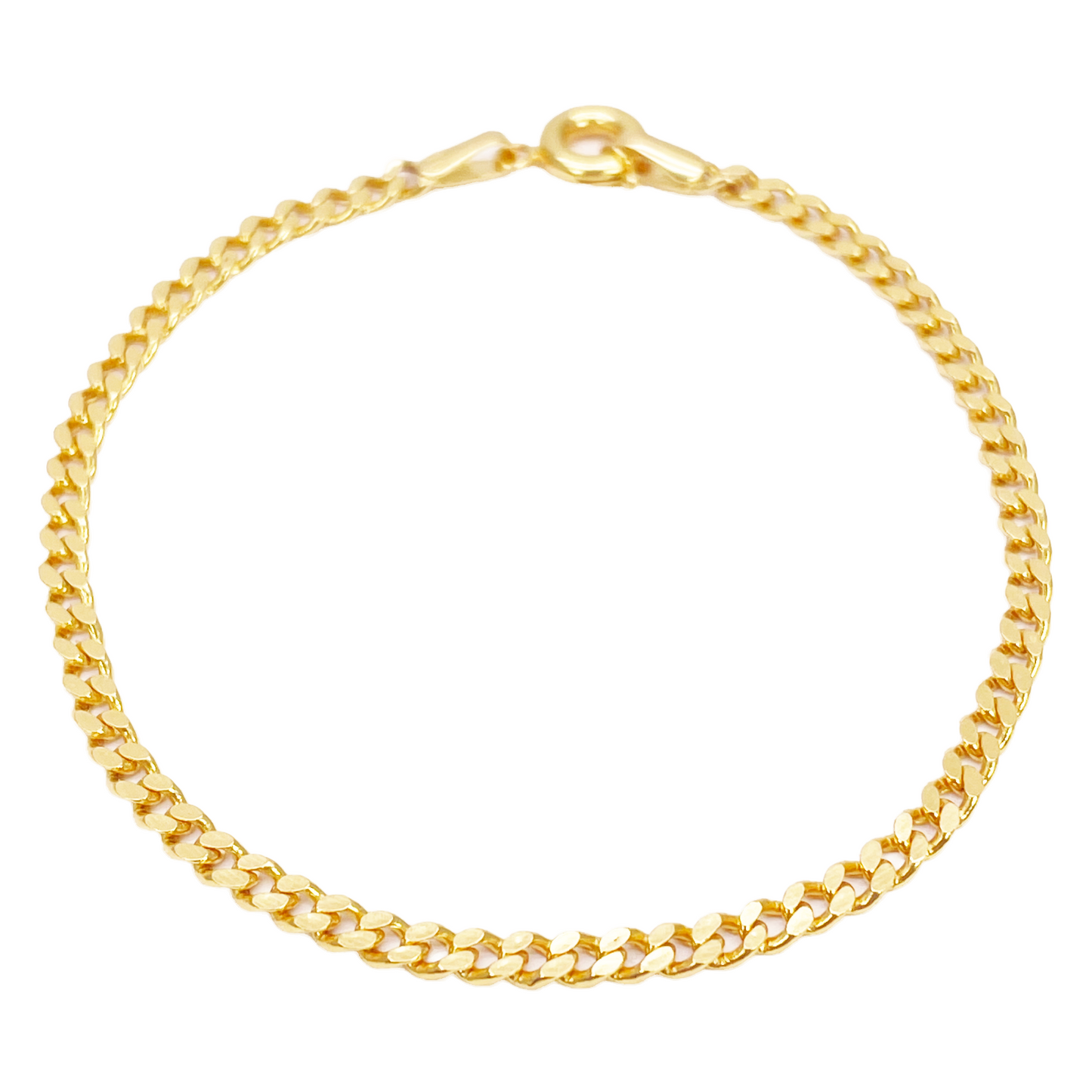 22ct Gold Curb Link Bracelet High Polished Plain 6.8 Inches