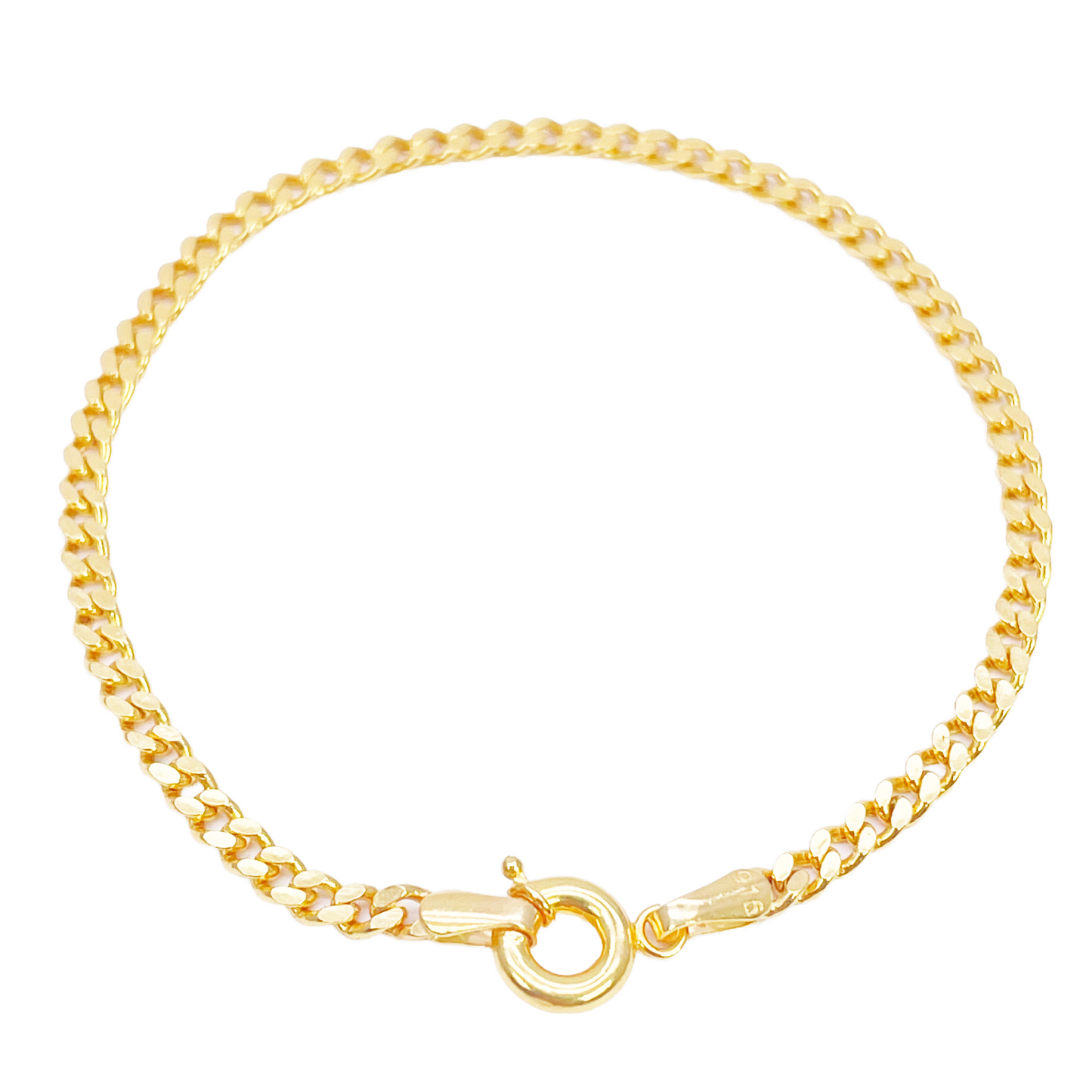 22ct Gold Curb Link Bracelet High Polished Plain 6.8 Inches