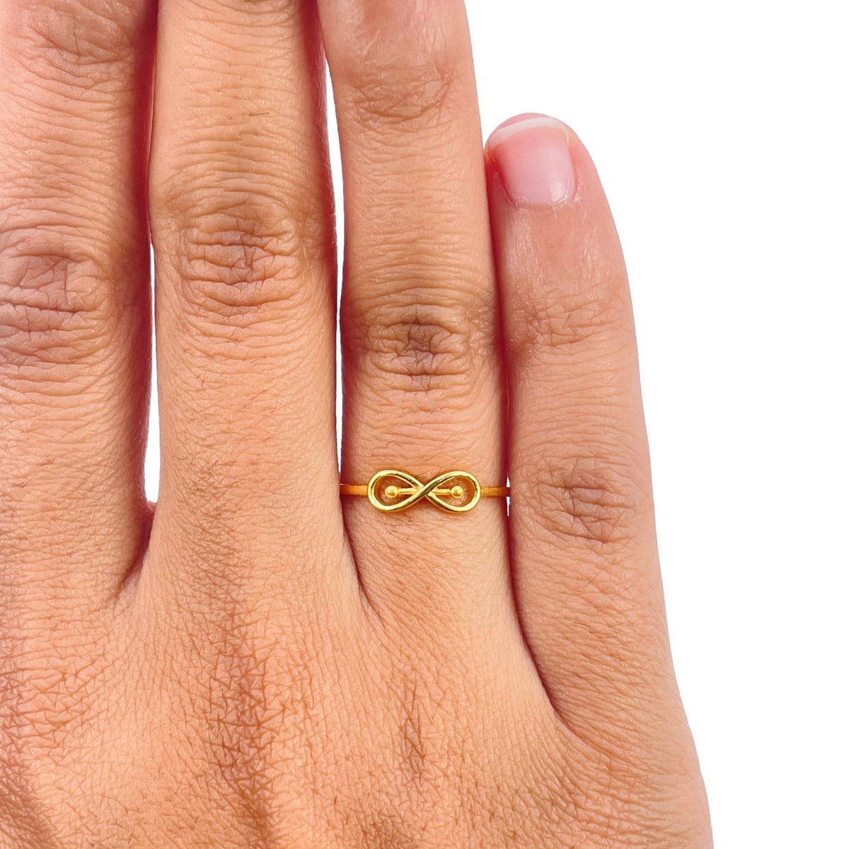 22ct Yellow Gold Infinity Ring Matte & High Polished Finish