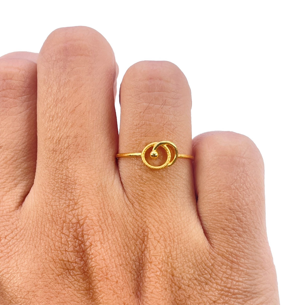 22ct Yellow Gold Double Swirl Ring High Polished Wave Design