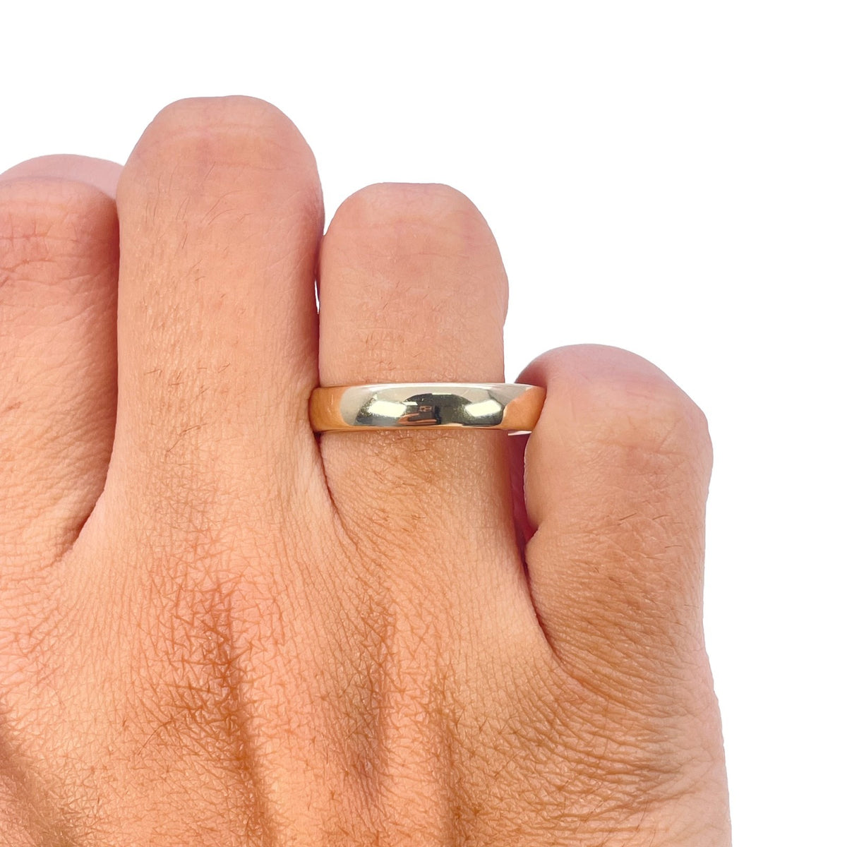 9ct Yellow Gold Plain Polished Wedding Band Ring Classic Court Shape - 4mm