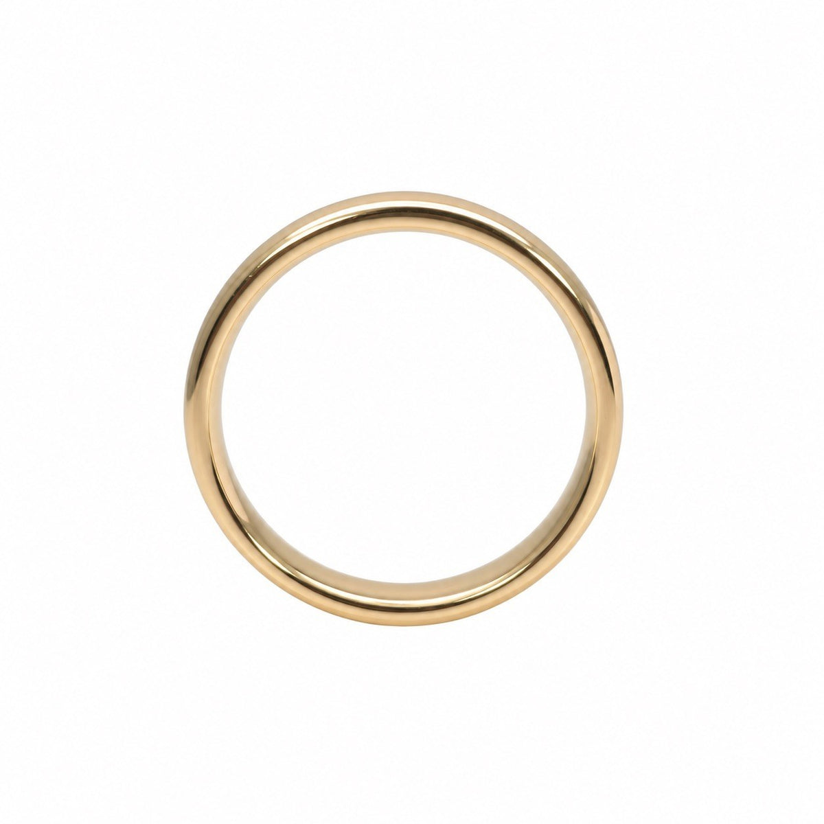 9ct Yellow Gold Plain Polished Wedding Band Ring Classic Court Shape - 4mm