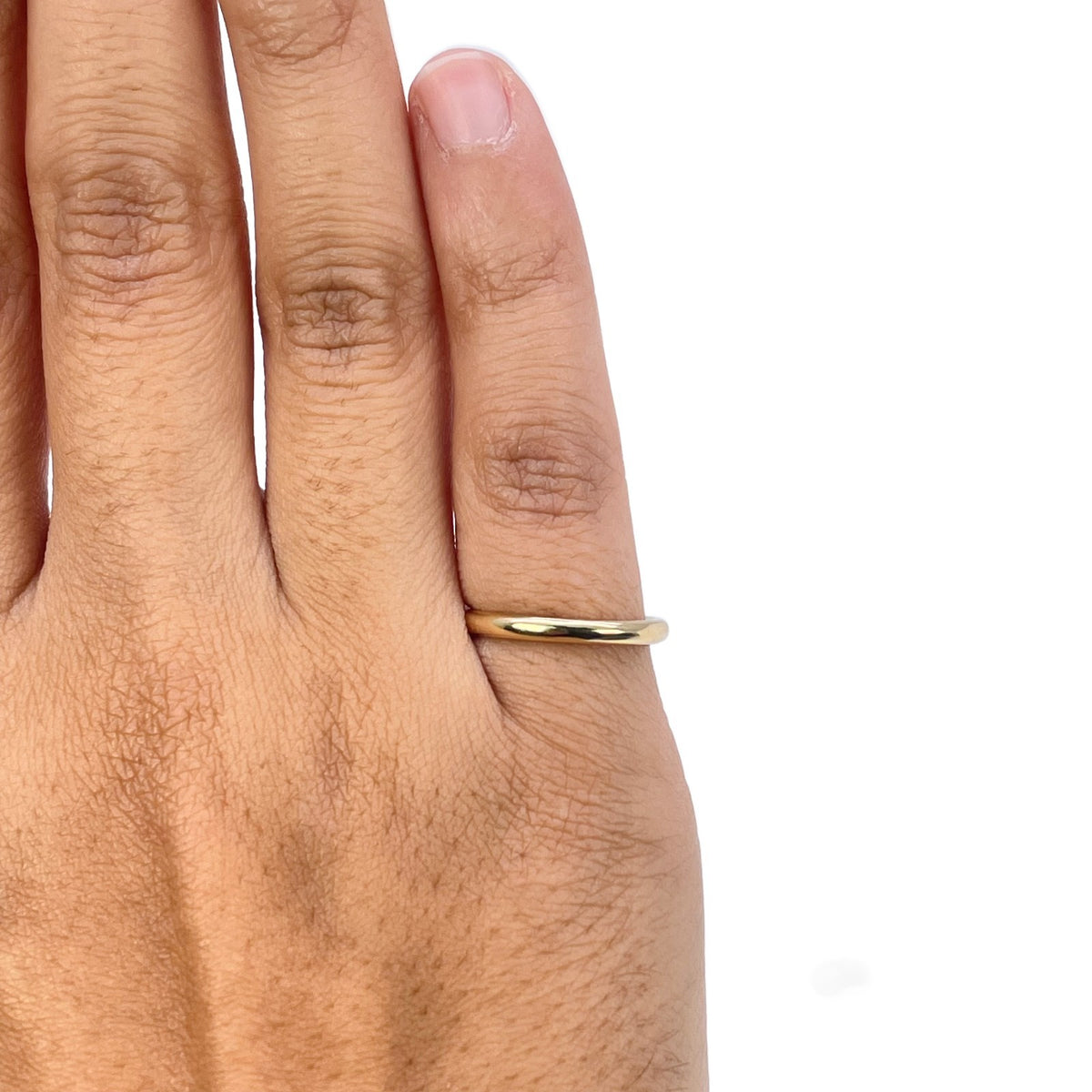 18ct Gold Plain High Polished Wire Band Pinky Ring Little Finger Stackable