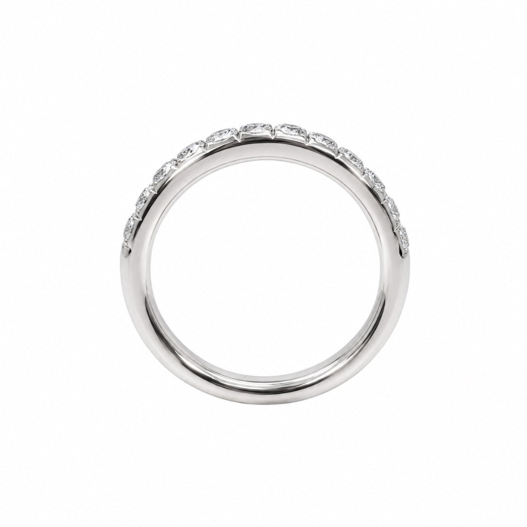 14ct White Gold Natural Diamond Half Eternity Ring Grain Set 0.58ct