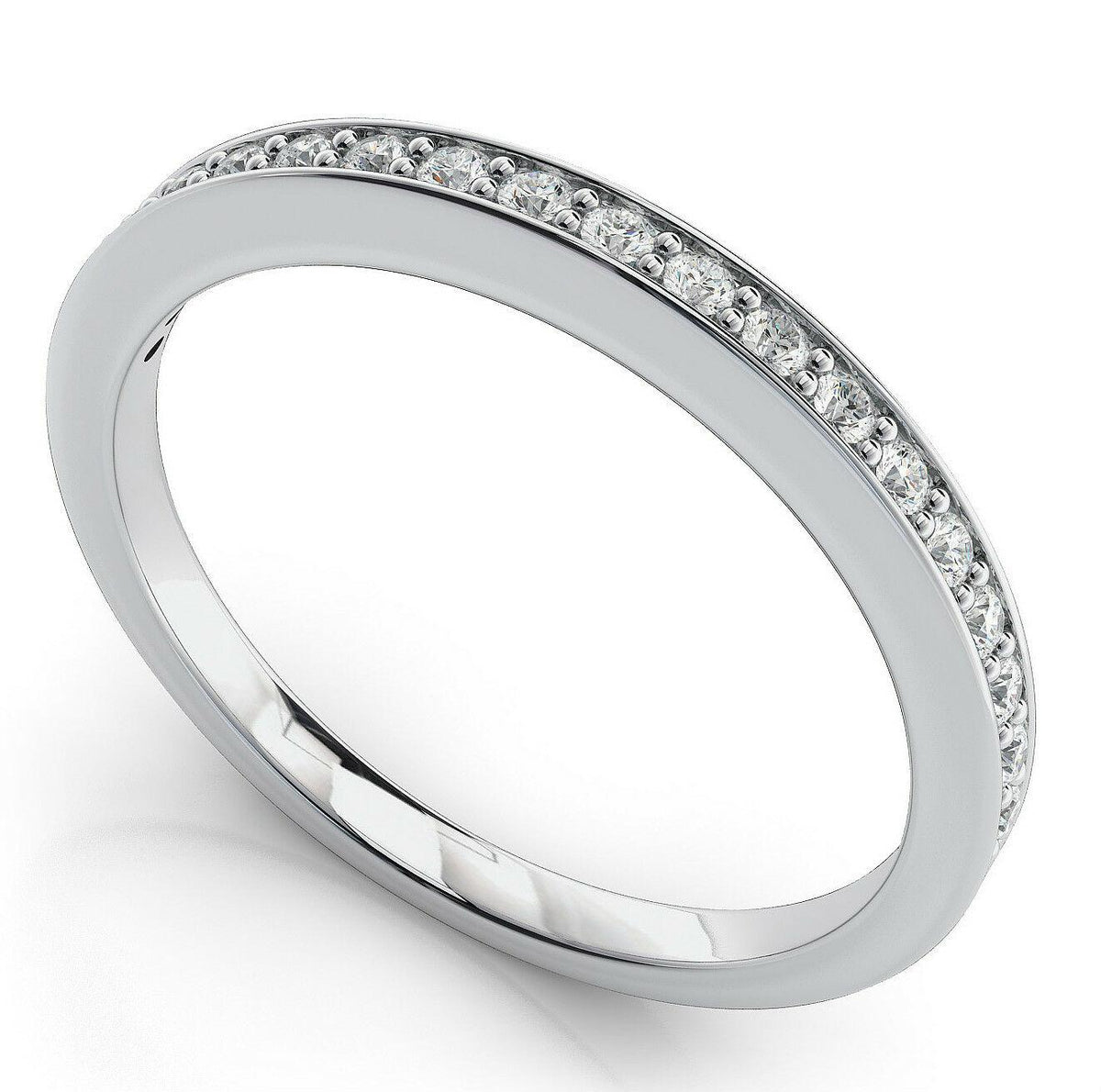18ct White Gold Natural Diamond Channel Set Half Eternity Band 0.22ct