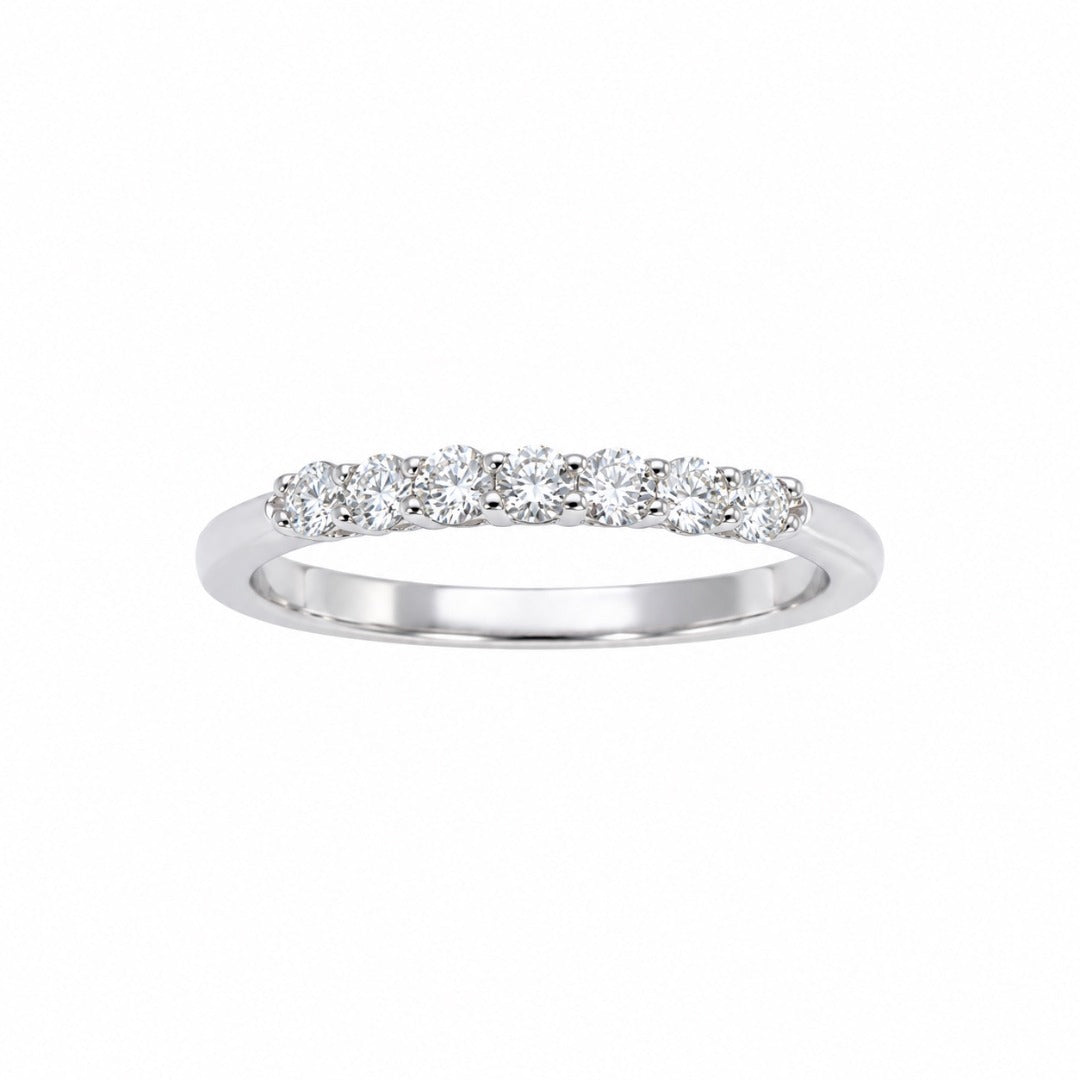 18ct White Gold Natural Diamond Seven Stone Ring Claw Set 0.25ct