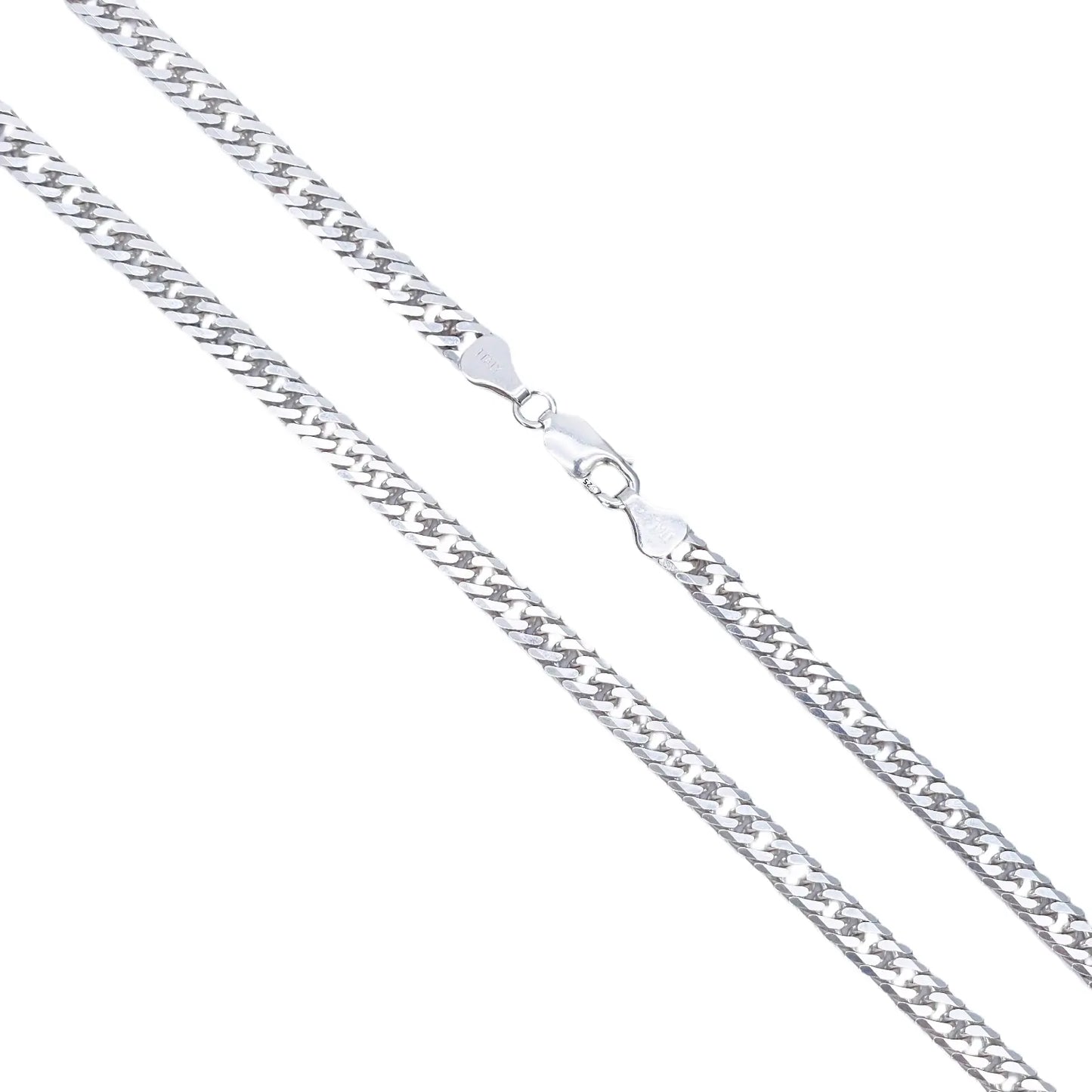 925 Sterling SIlver Curb Chain Necklace 28''inches 6.6mm Width 